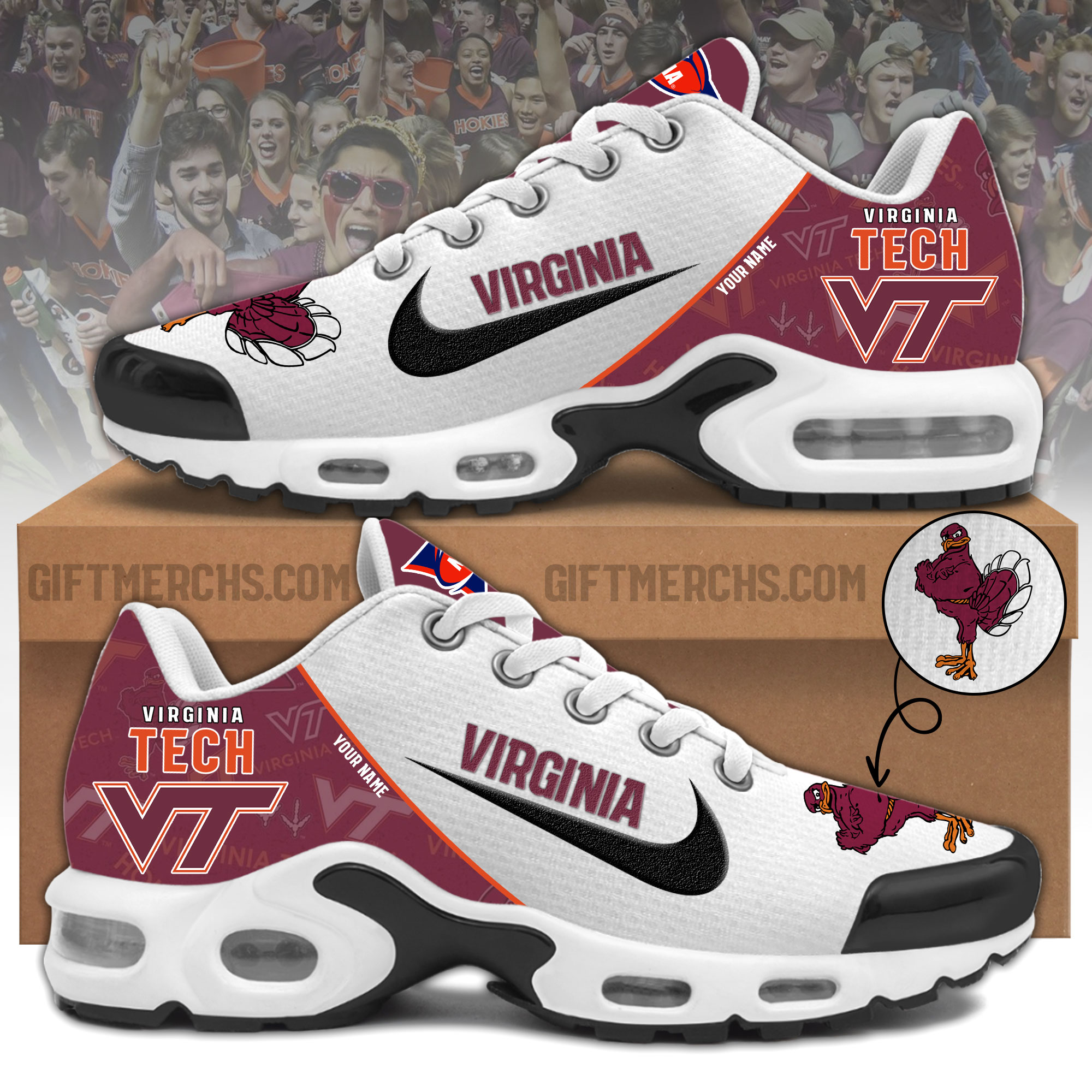 Virginia Tech Personalized Shoes - Famjoys Virginia Tech Personalized Shoes - Famjoys