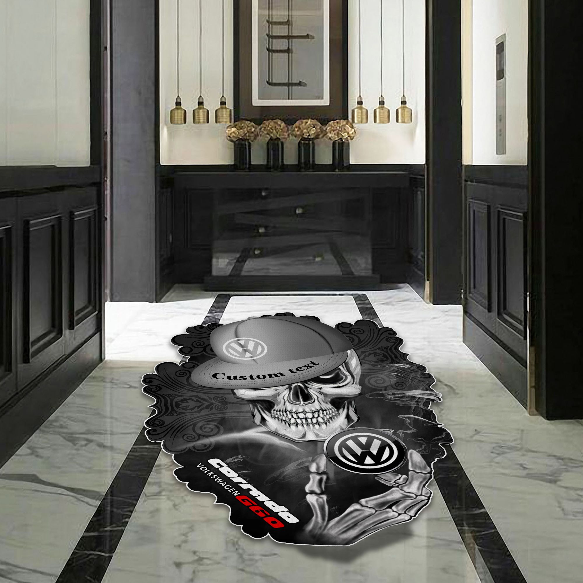 Volkswagen Corrado G60 Skull Shaped Luxurious Doormat, Rug Home Decor, Custom name - Famjoys Volkswagen Corrado G60 Skull Shaped Luxurious Doormat, Rug Home Decor, Custom name - Famjoys