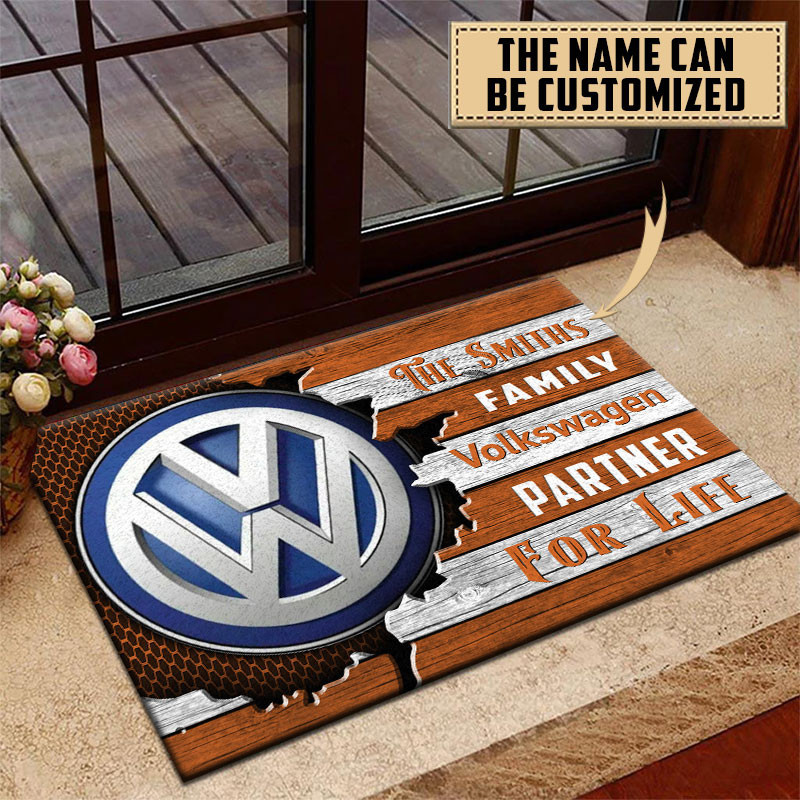 Volkswagen Doormat Custom Name, Multicolor - Famjoys Volkswagen Doormat Custom Name, Multicolor - Famjoys