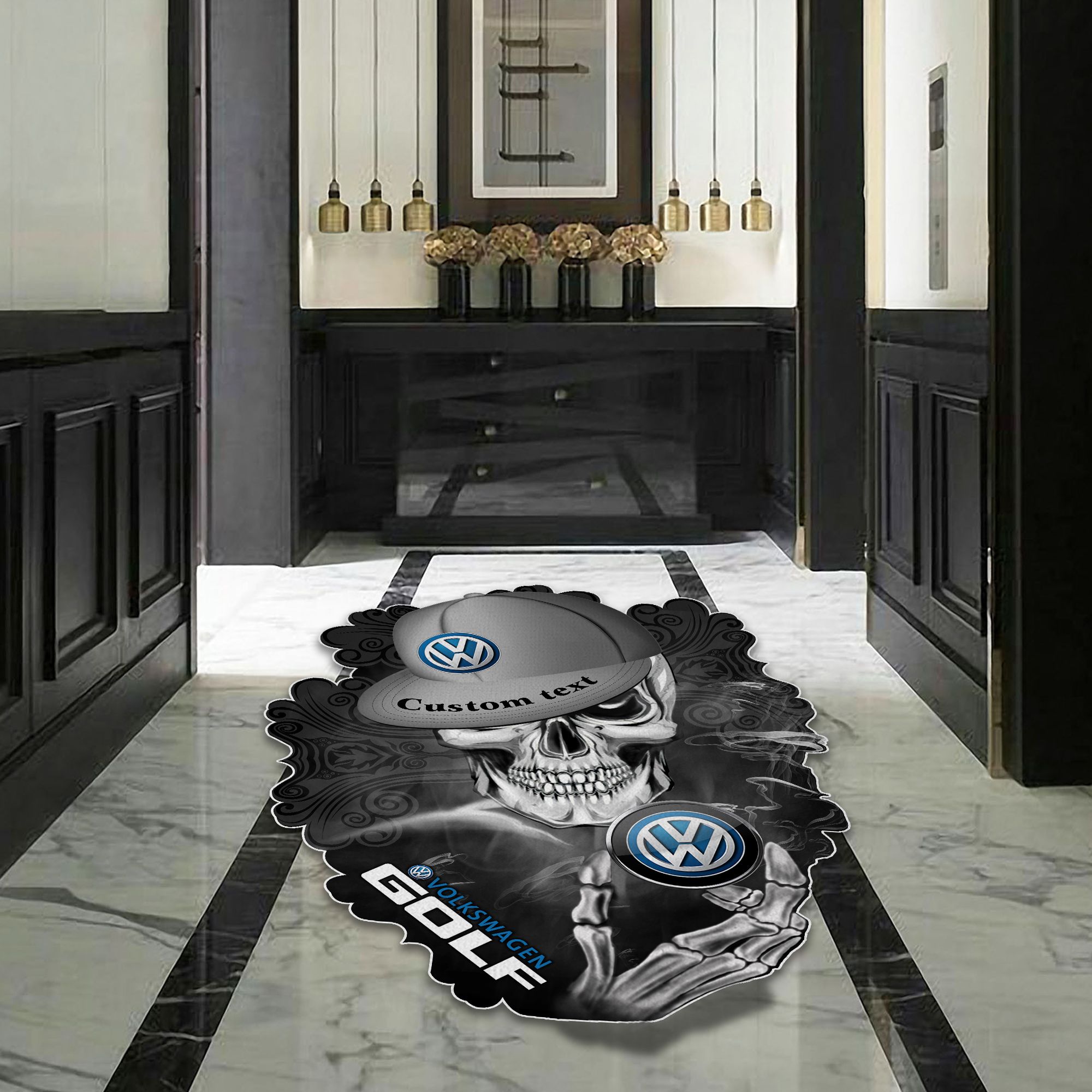 Volkswagen Golf Skull Shaped Luxurious Doormat, Rug Home Decor, Custom name - Famjoys Volkswagen Golf Skull Shaped Luxurious Doormat, Rug Home Decor, Custom name - Famjoys