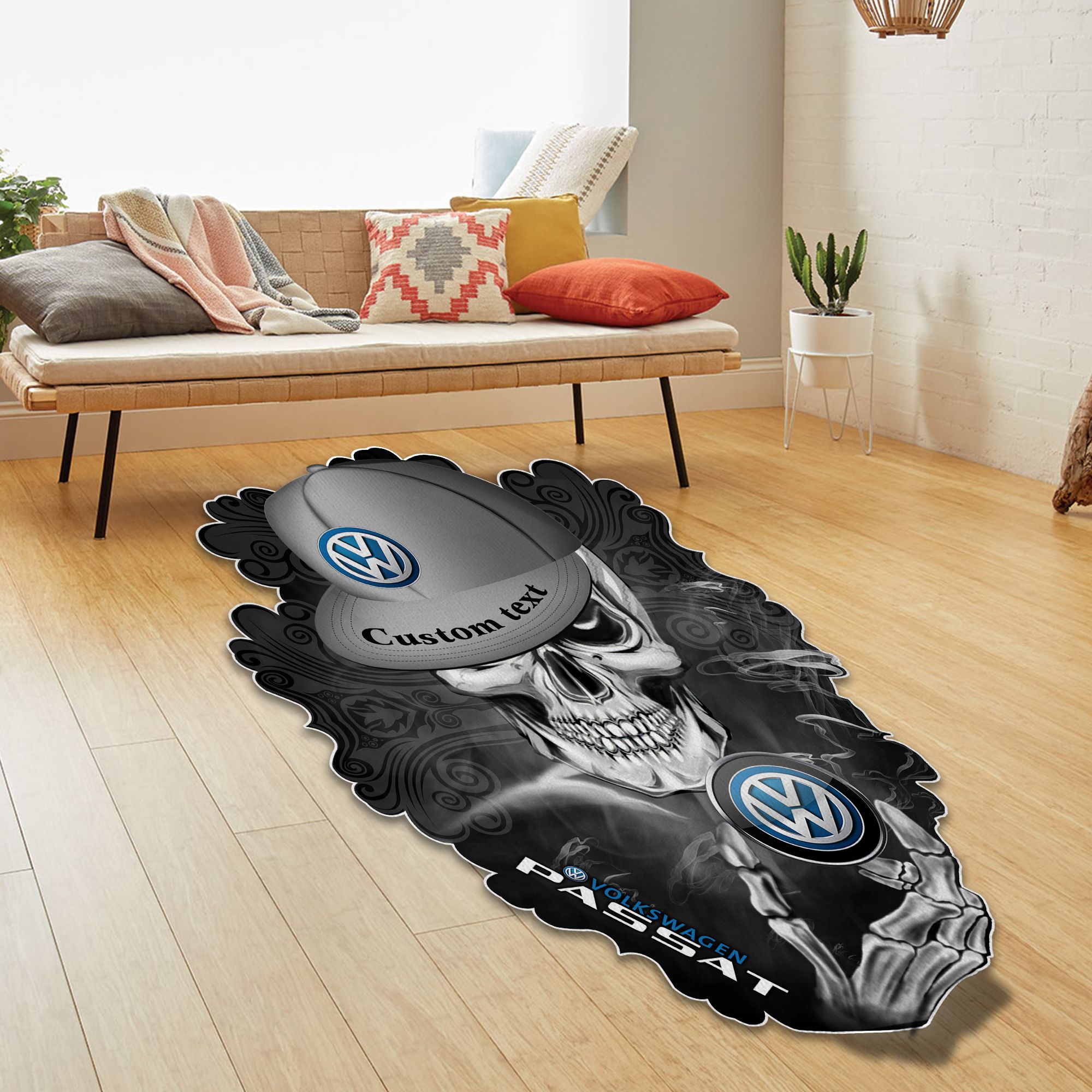 Volkswagen Passat Skull Shaped Luxurious Doormat, Rug Home Decor, Custom name - Famjoys Volkswagen Passat Skull Shaped Luxurious Doormat, Rug Home Decor, Custom name - Famjoys