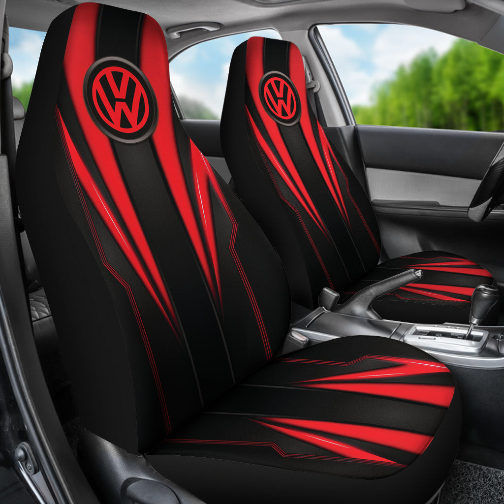 Volkswagen Red Logo Car Seat Covers Metal Abstract Ph220913-13 - Famjoys Volkswagen Red Logo Car Seat Covers Metal Abstract Ph220913-13 - Famjoys