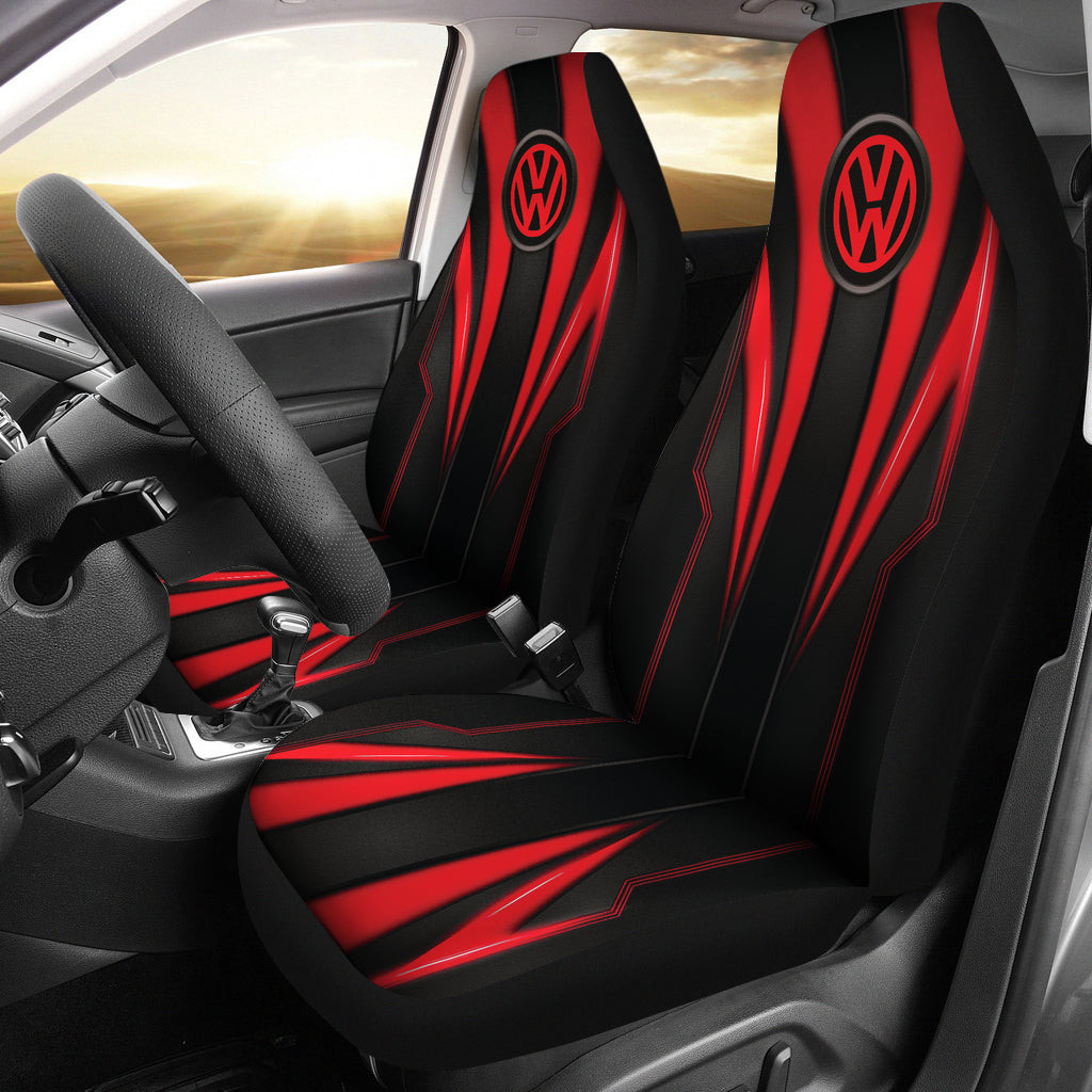 Volkswagen Red Logo Car Seat Covers Metal Abstract Ph220913-13 - Famjoys Volkswagen Red Logo Car Seat Covers Metal Abstract Ph220913-13 - Famjoys