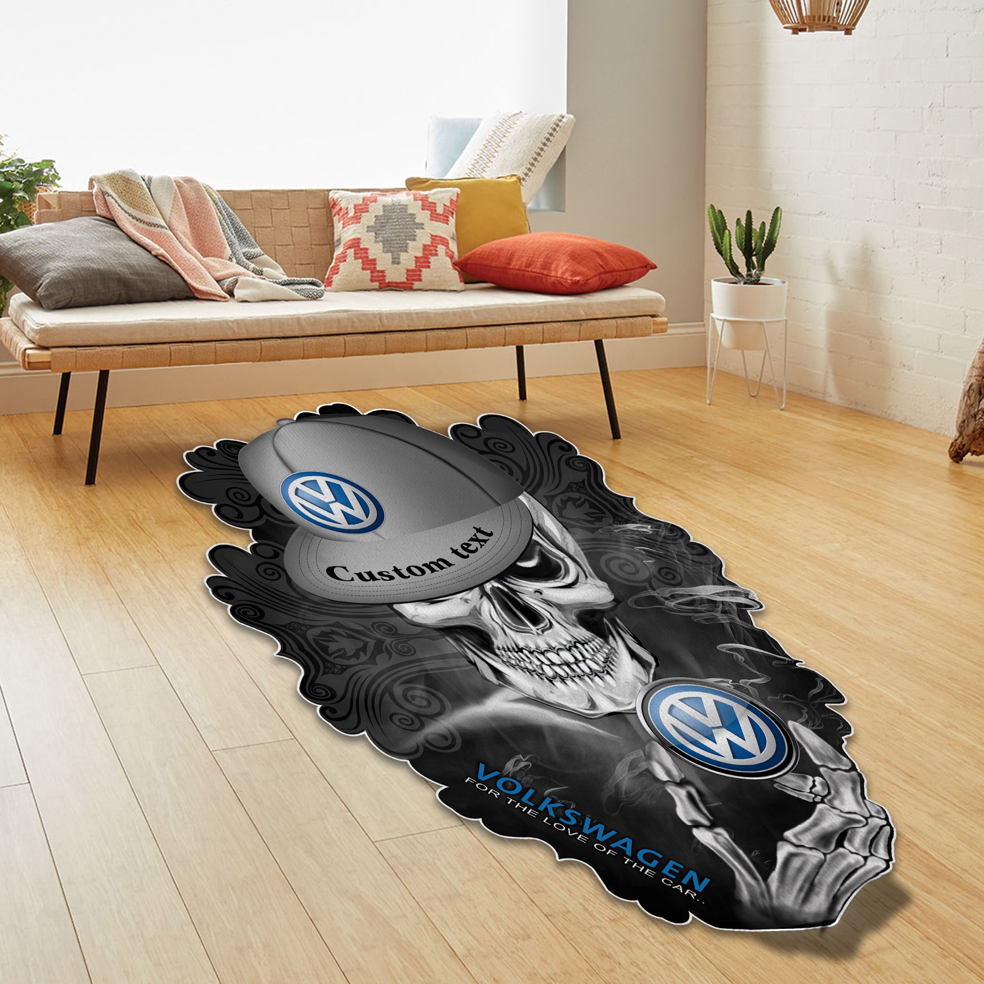 Volkswagen Skull Shaped Luxurious Doormat, Rug Home Decor, Custom name - Famjoys Volkswagen Skull Shaped Luxurious Doormat, Rug Home Decor, Custom name - Famjoys