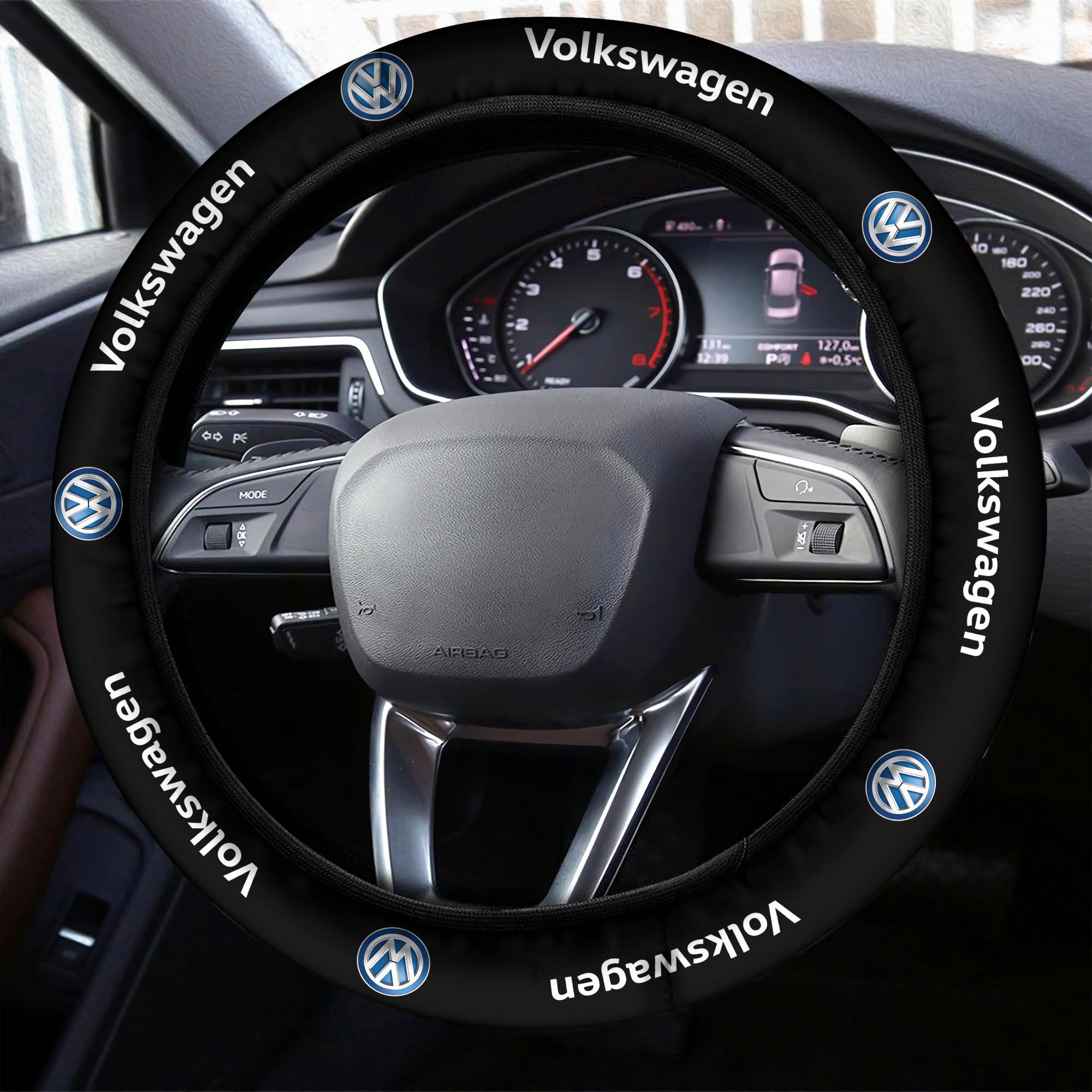 Volkswagen Steering Wheel Cover Black - Famjoys Volkswagen Steering Wheel Cover Black - Famjoys