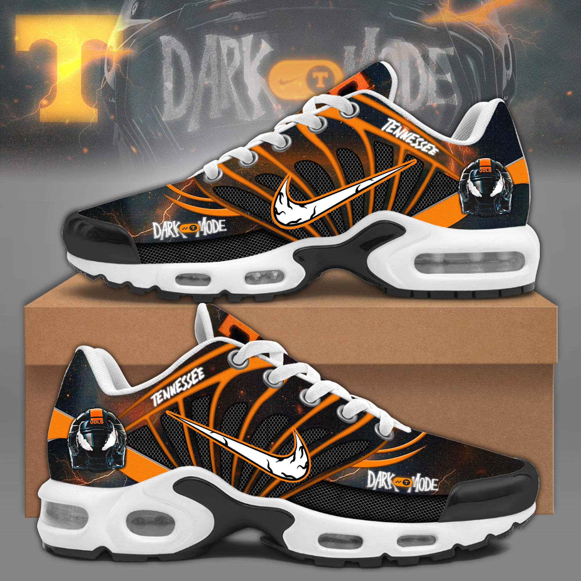 Vols Venom Dark Mode Air Max Plus Sneakers - Famjoys Vols Venom Dark Mode Air Max Plus Sneakers - Famjoys