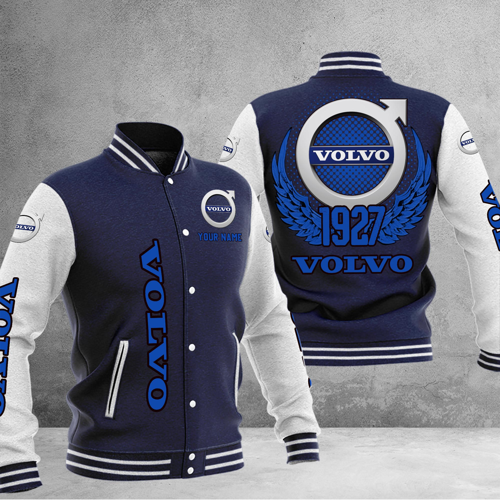 Volvo DMHJ1091 Baseball Jacket Multicolor - Famjoys Volvo DMHJ1091 Baseball Jacket Multicolor - Famjoys