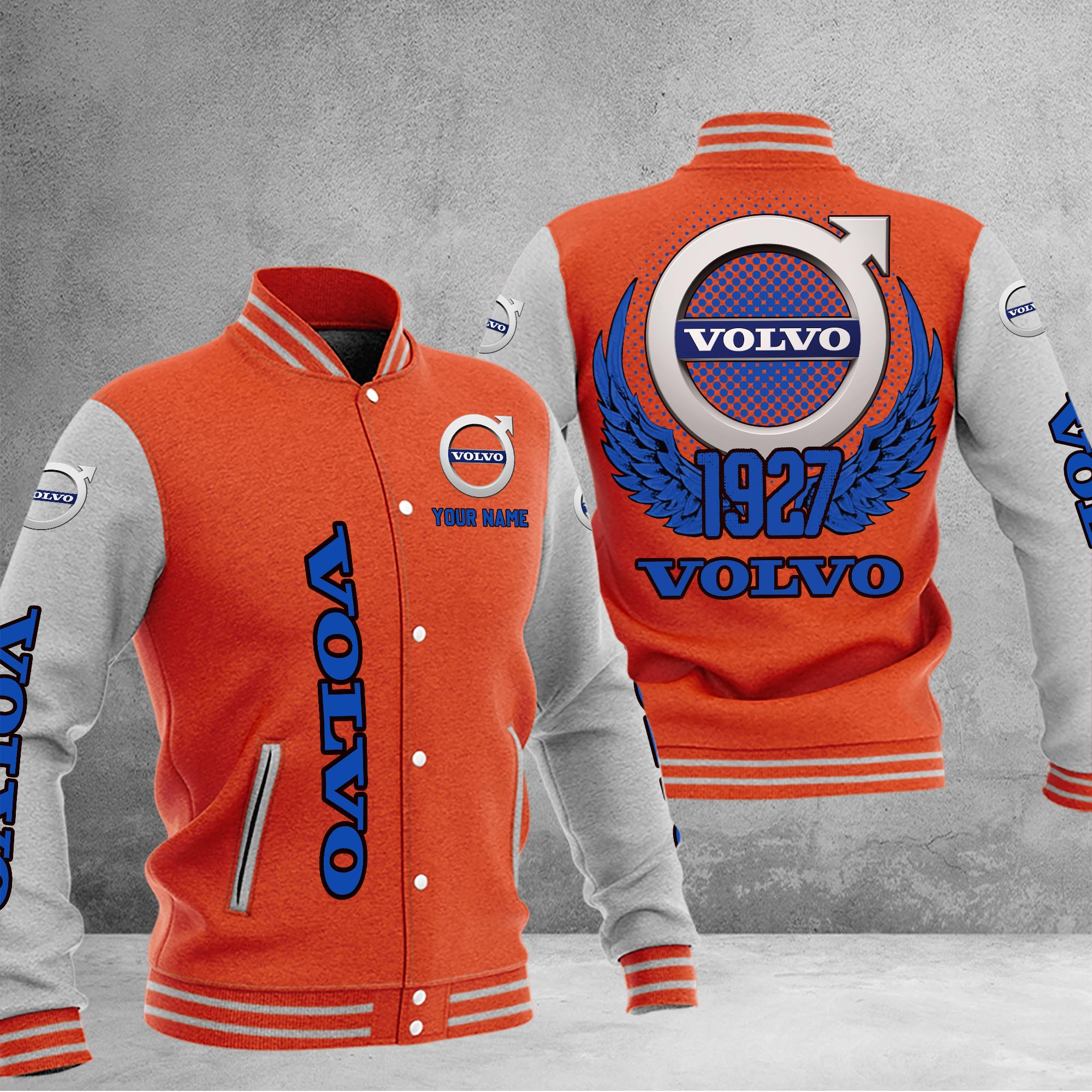 Volvo DMHJ1091 Baseball Jacket Multicolor - Famjoys Volvo DMHJ1091 Baseball Jacket Multicolor - Famjoys