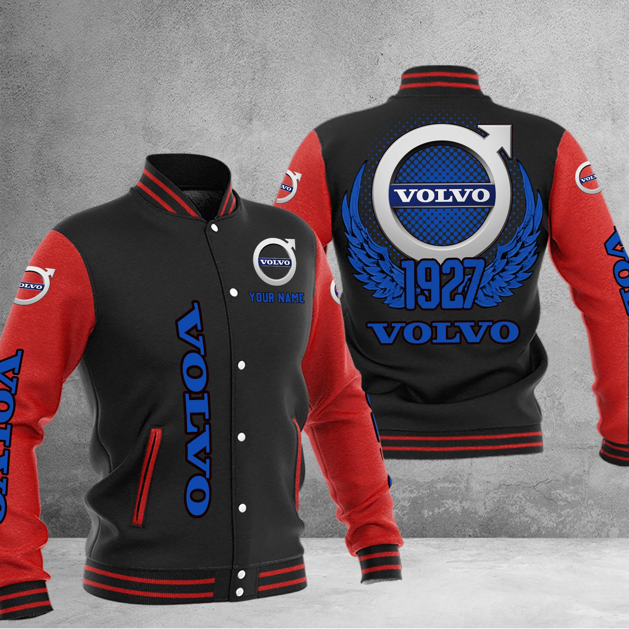 Volvo DMHJ1091 Baseball Jacket Multicolor - Famjoys Volvo DMHJ1091 Baseball Jacket Multicolor - Famjoys
