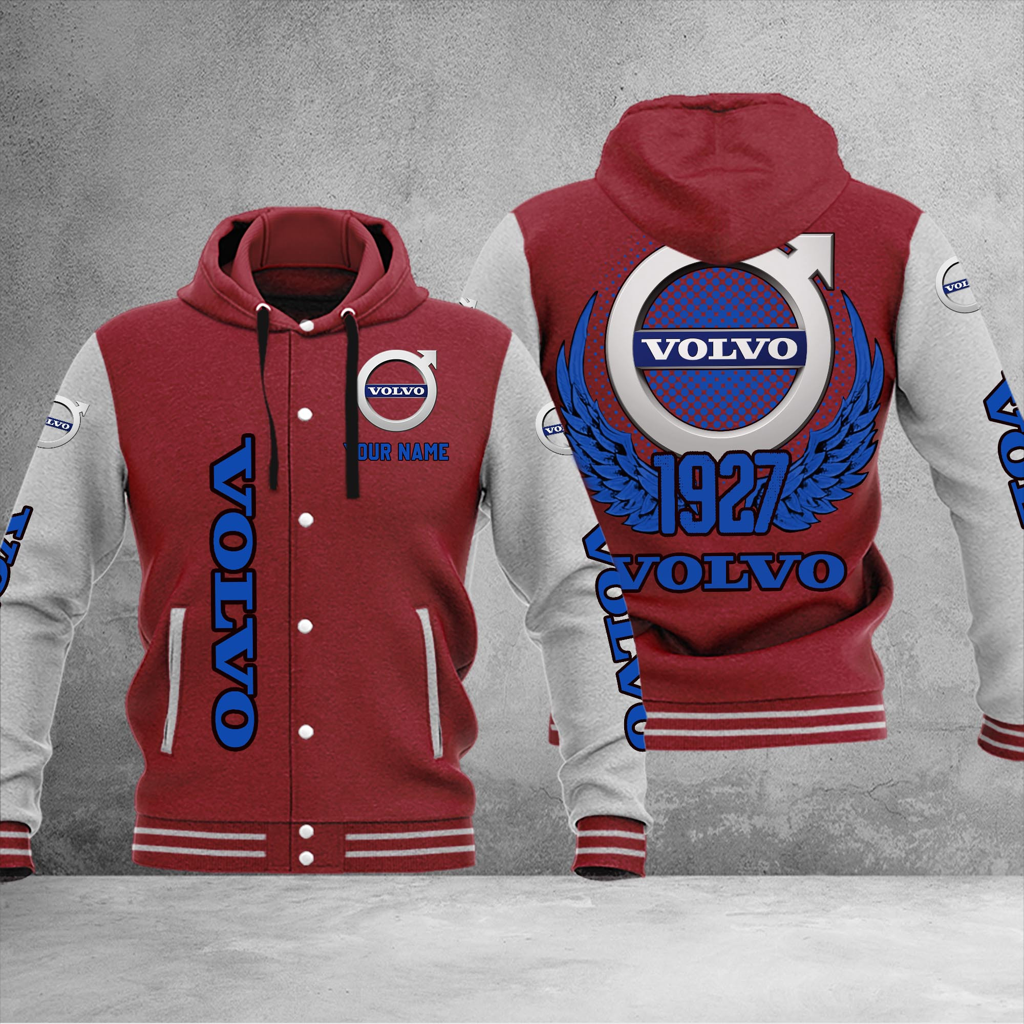 Volvo DMHJ1091 Baseball Jacket Multicolor - Famjoys Volvo DMHJ1091 Baseball Jacket Multicolor - Famjoys