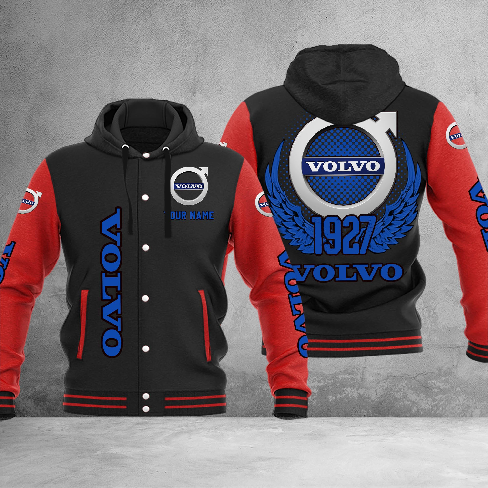 Volvo DMHJ1091 Baseball Jacket Multicolor - Famjoys Volvo DMHJ1091 Baseball Jacket Multicolor - Famjoys