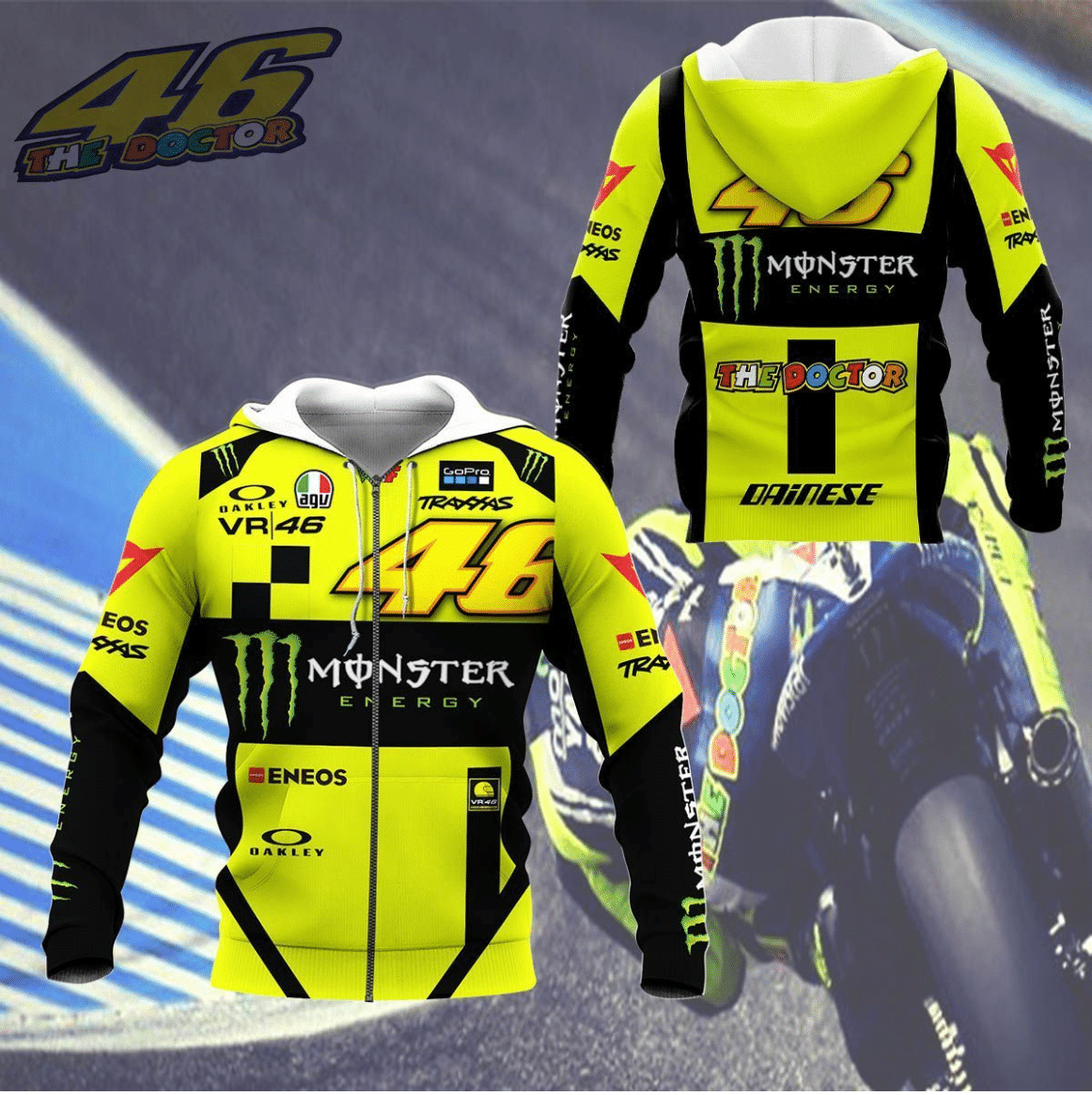 VR46 v6 Yellow Hoodies - Famjoys VR46 v6 Yellow Hoodies - Famjoys