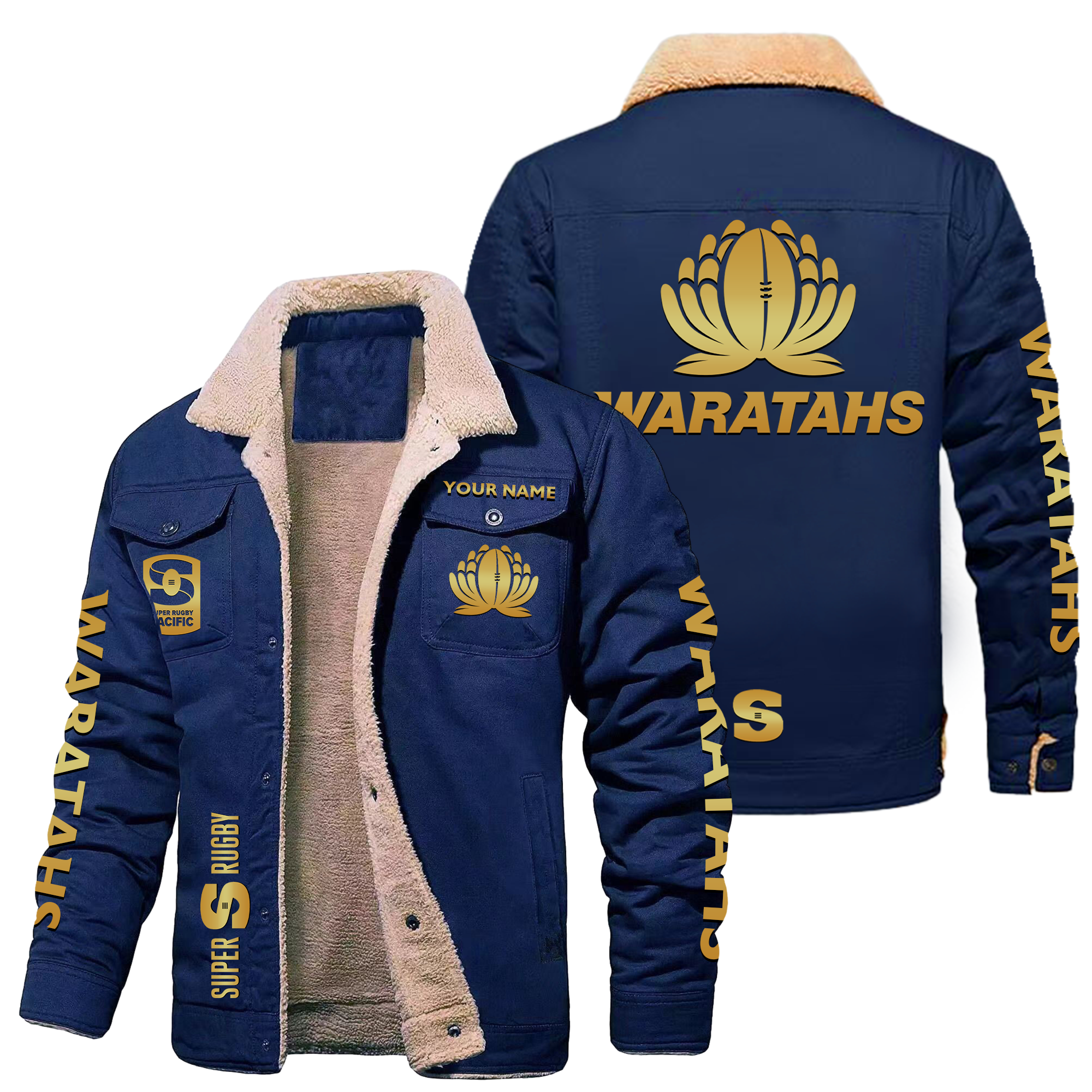 Waratahs Personalized Fleece Casual Jacket – Edition - Famjoys Waratahs Personalized Fleece Casual Jacket – Edition - Famjoys