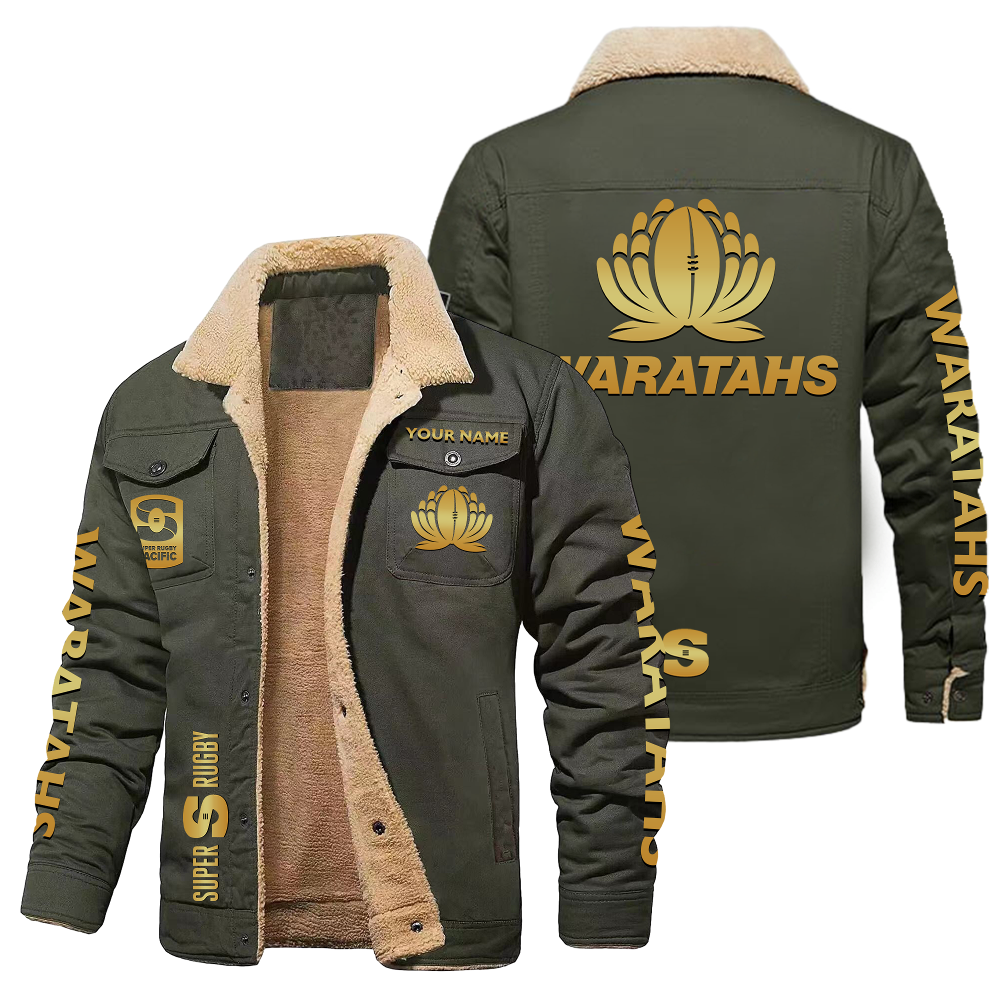 Waratahs Personalized Fleece Casual Jacket – Edition - Famjoys Waratahs Personalized Fleece Casual Jacket – Edition - Famjoys