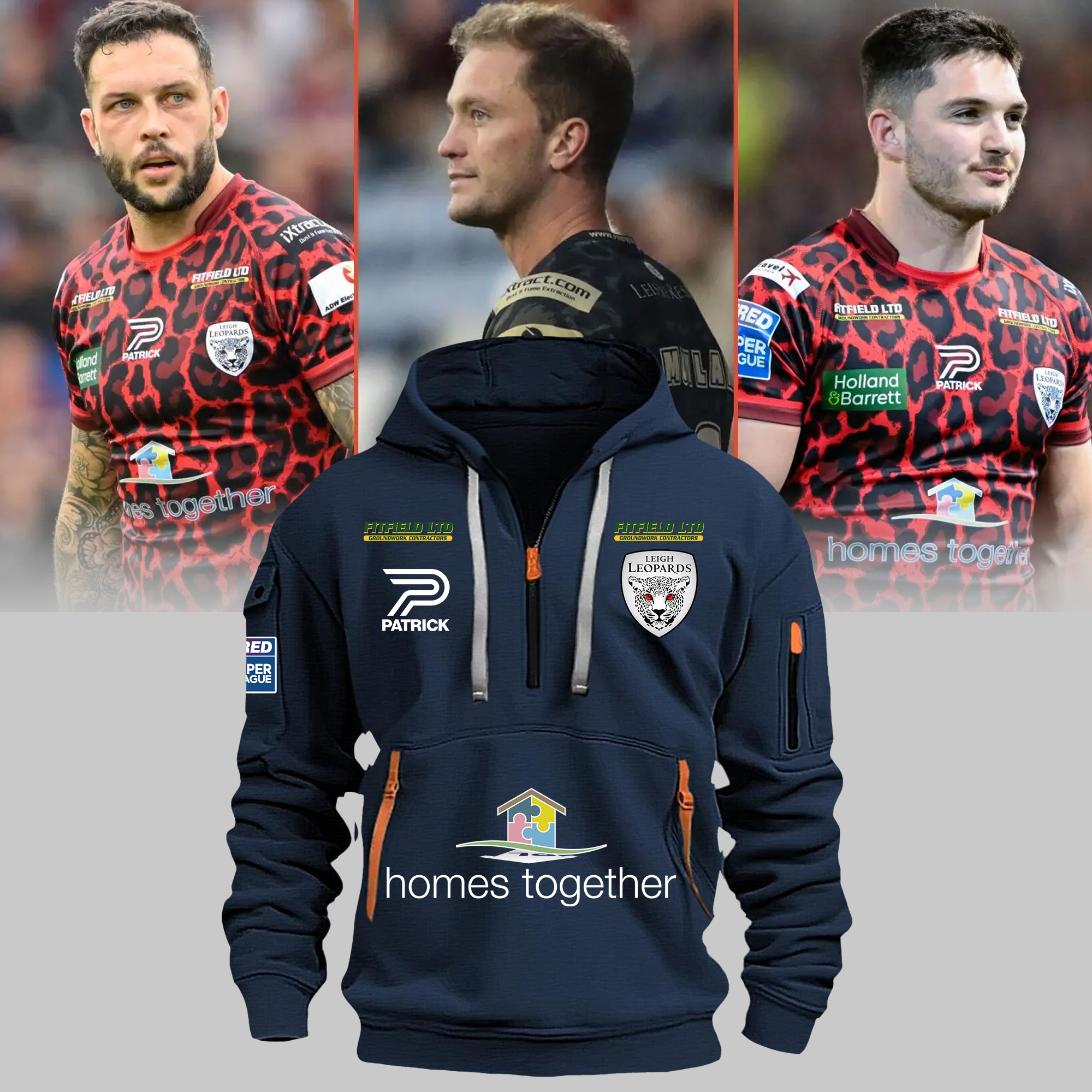 Warrington Wolves Black Hoodie - Famjoys Warrington Wolves Black Hoodie - Famjoys