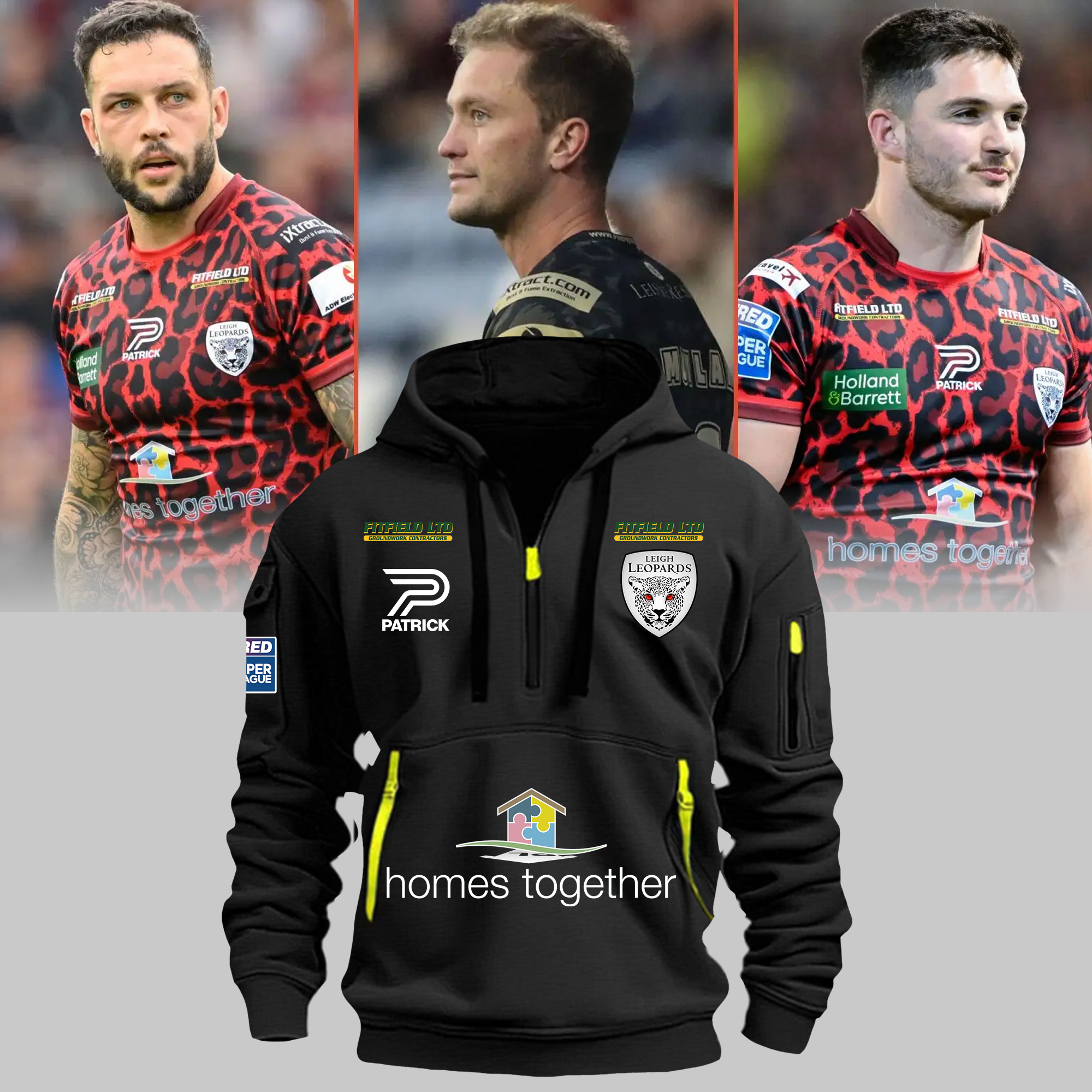 Warrington Wolves Black Hoodie - Famjoys Warrington Wolves Black Hoodie - Famjoys