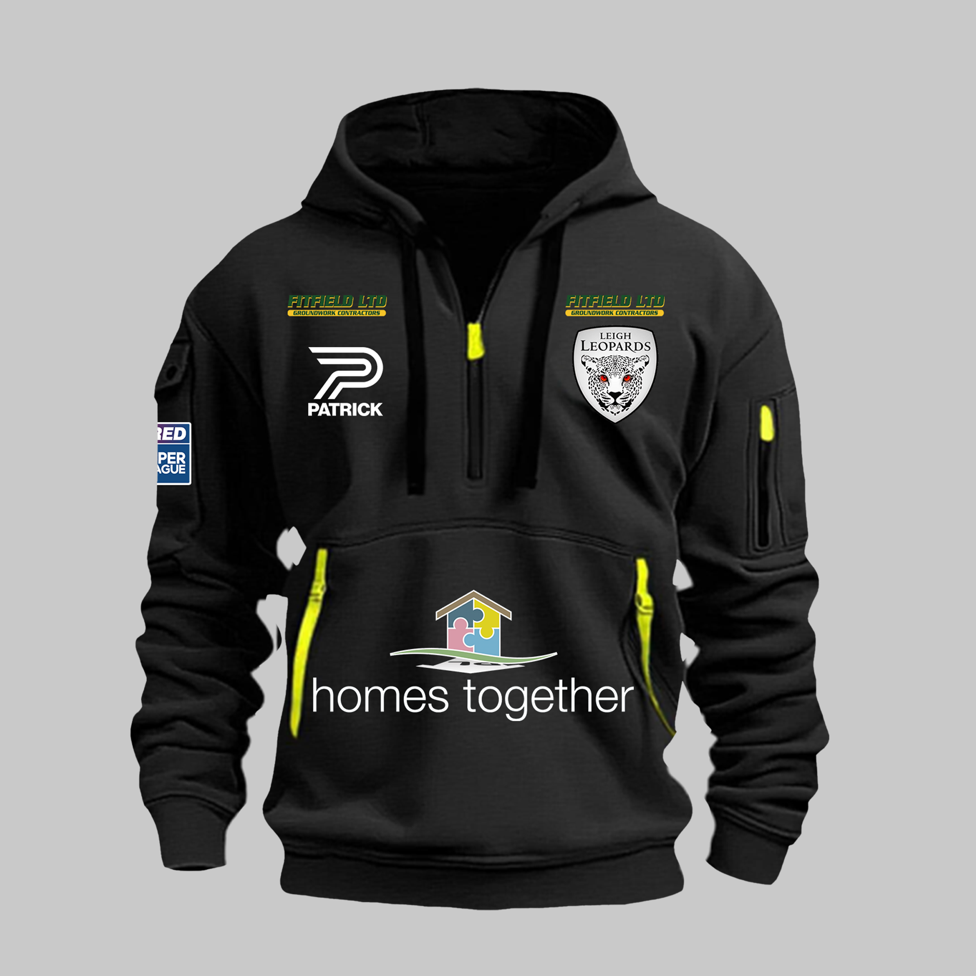 Warrington Wolves Black Hoodie - Famjoys Warrington Wolves Black Hoodie - Famjoys