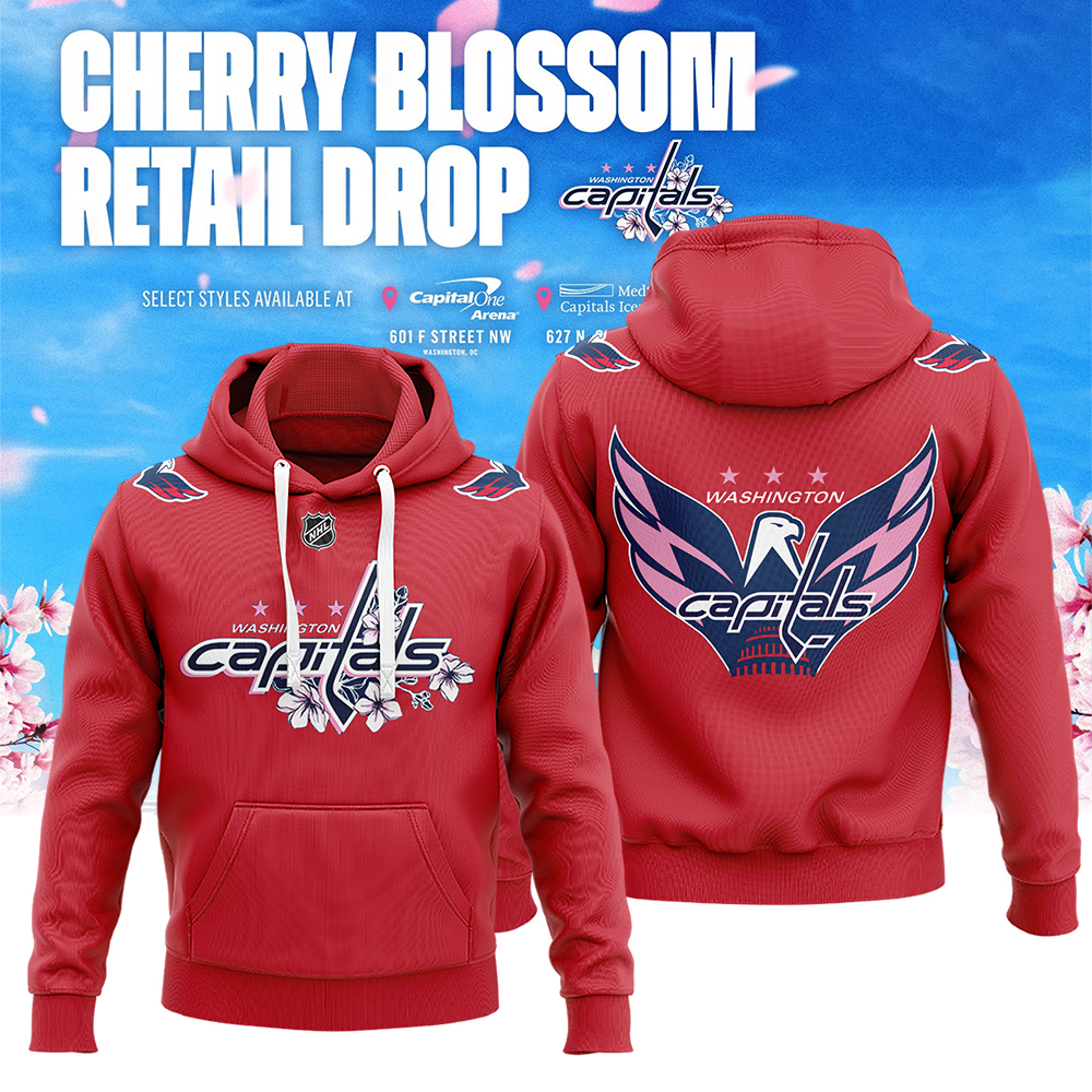 Washington Capitals Cherry Blossom Hoodie - Famjoys Washington Capitals Cherry Blossom Hoodie - Famjoys