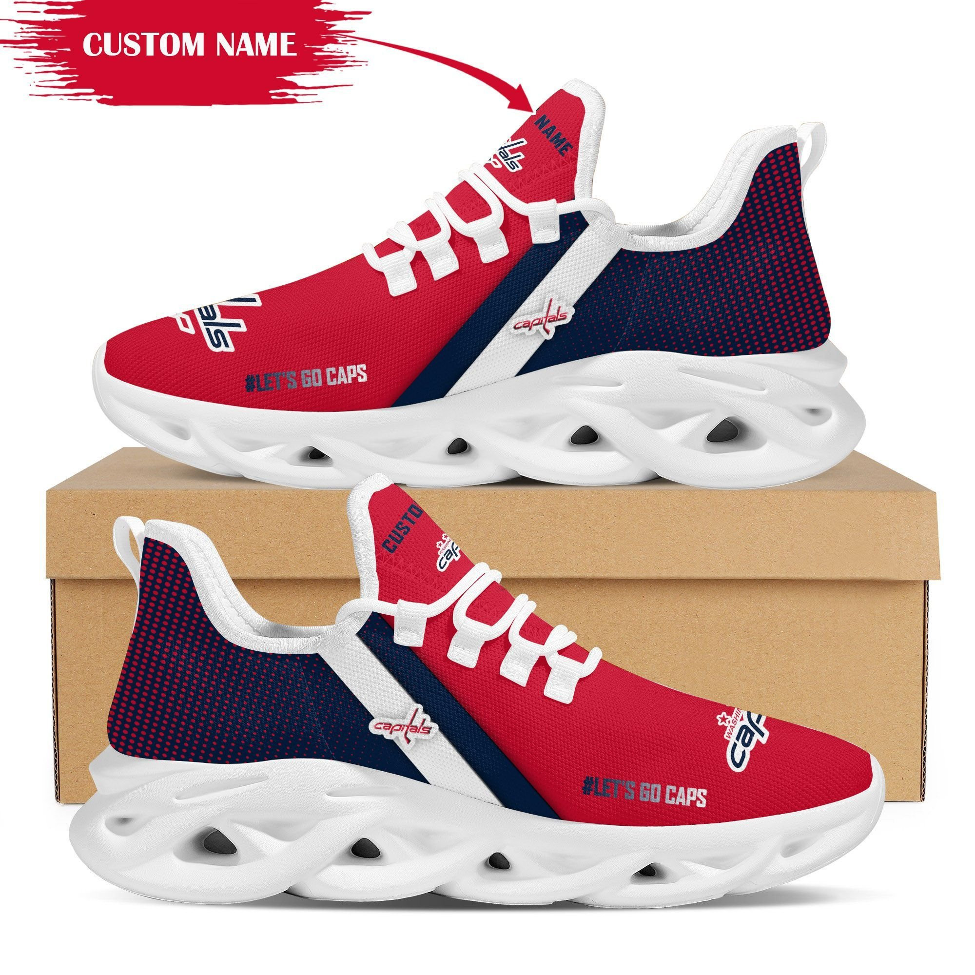 Washington Capitals Custom Personalized Max Soul Sneakers Shoes - Famjoys Washington Capitals Custom Personalized Max Soul Sneakers Shoes - Famjoys