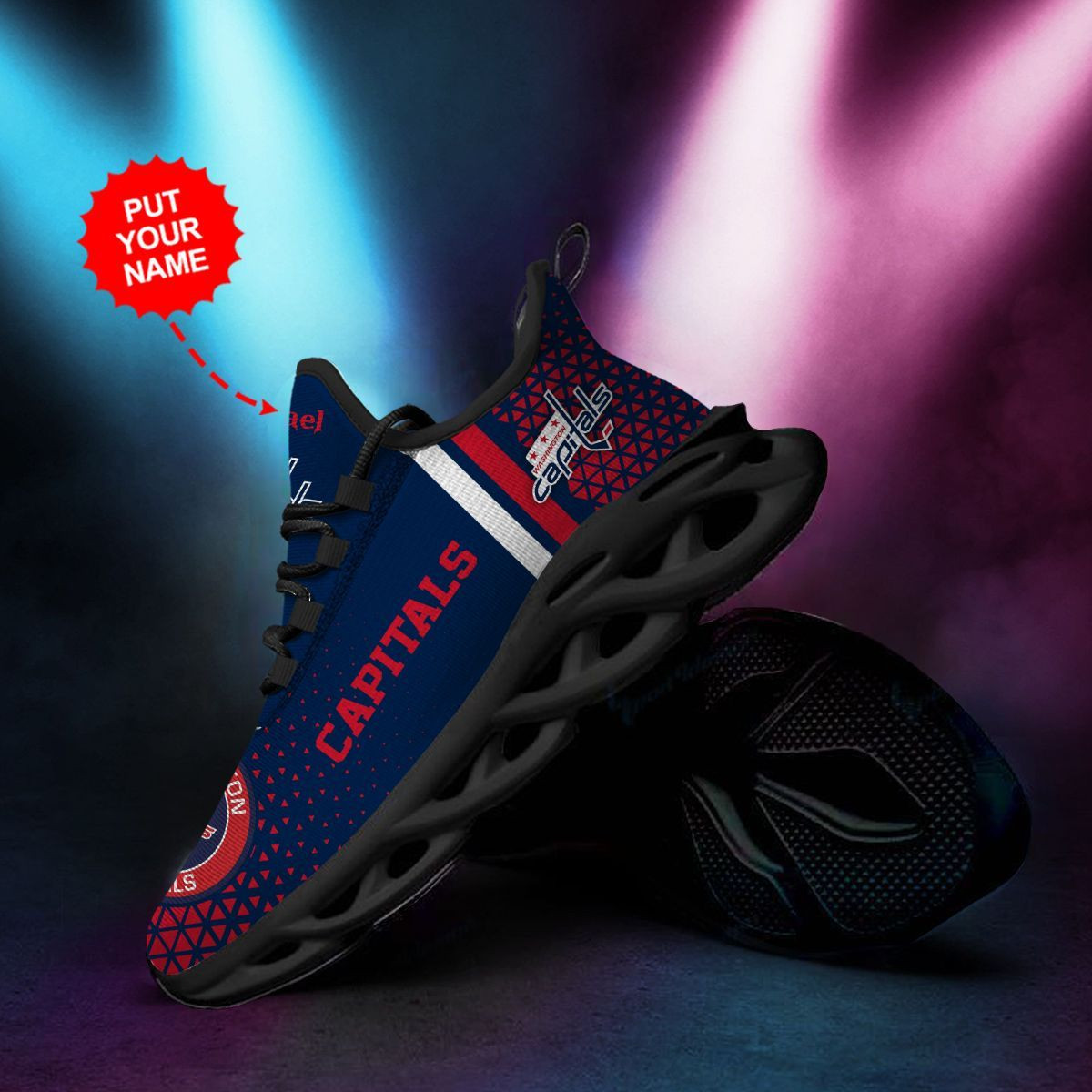 Washington Capitals Custom Personalized Max Soul Sneakers Shoes - Famjoys Washington Capitals Custom Personalized Max Soul Sneakers Shoes - Famjoys