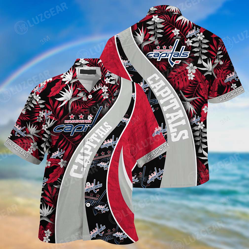 Washington Capitals Hawaiian Shirt With Tropical Patterns For Your Loved Ones - Famjoys Washington Capitals Hawaiian Shirt With Tropical Patterns For Your Loved Ones - Famjoys