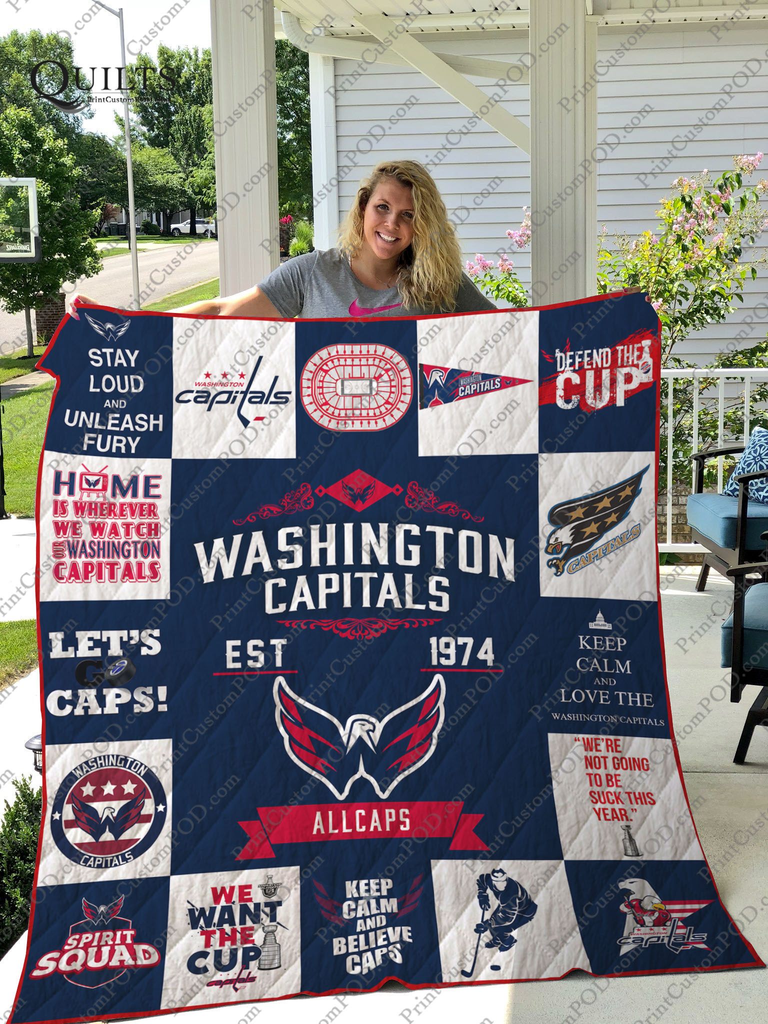 Washington Capitals Quilt Blanket Ver 17 - Famjoys Washington Capitals Quilt Blanket Ver 17 - Famjoys