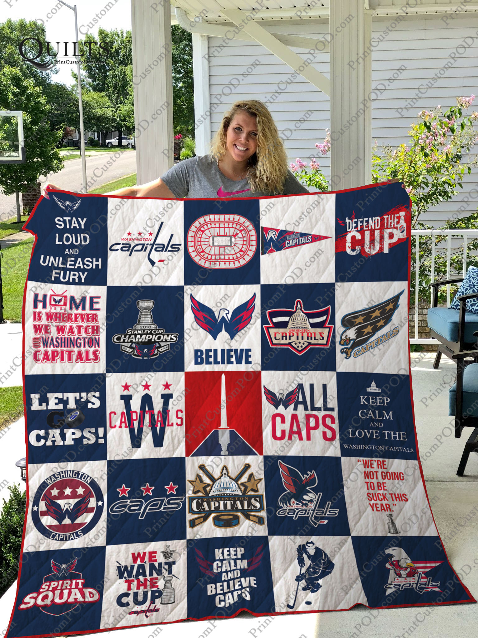 Washington Capitals Quilt Blanket Ver 25 - Famjoys Washington Capitals Quilt Blanket Ver 25 - Famjoys