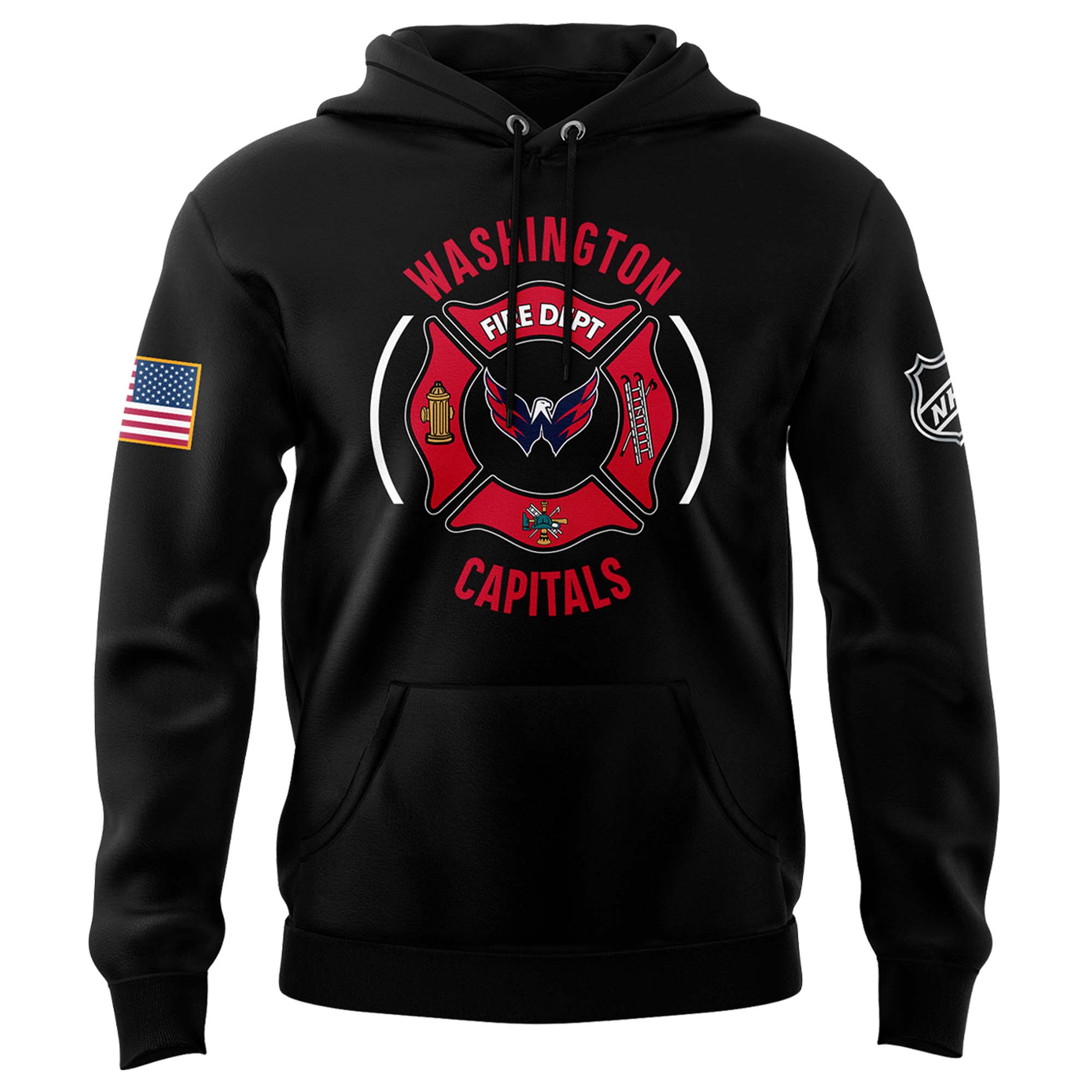 Washington Capitals x Firefighter Appreciation Night Premium Pullover Hoodie - Famjoys Washington Capitals x Firefighter Appreciation Night Premium Pullover Hoodie - Famjoys