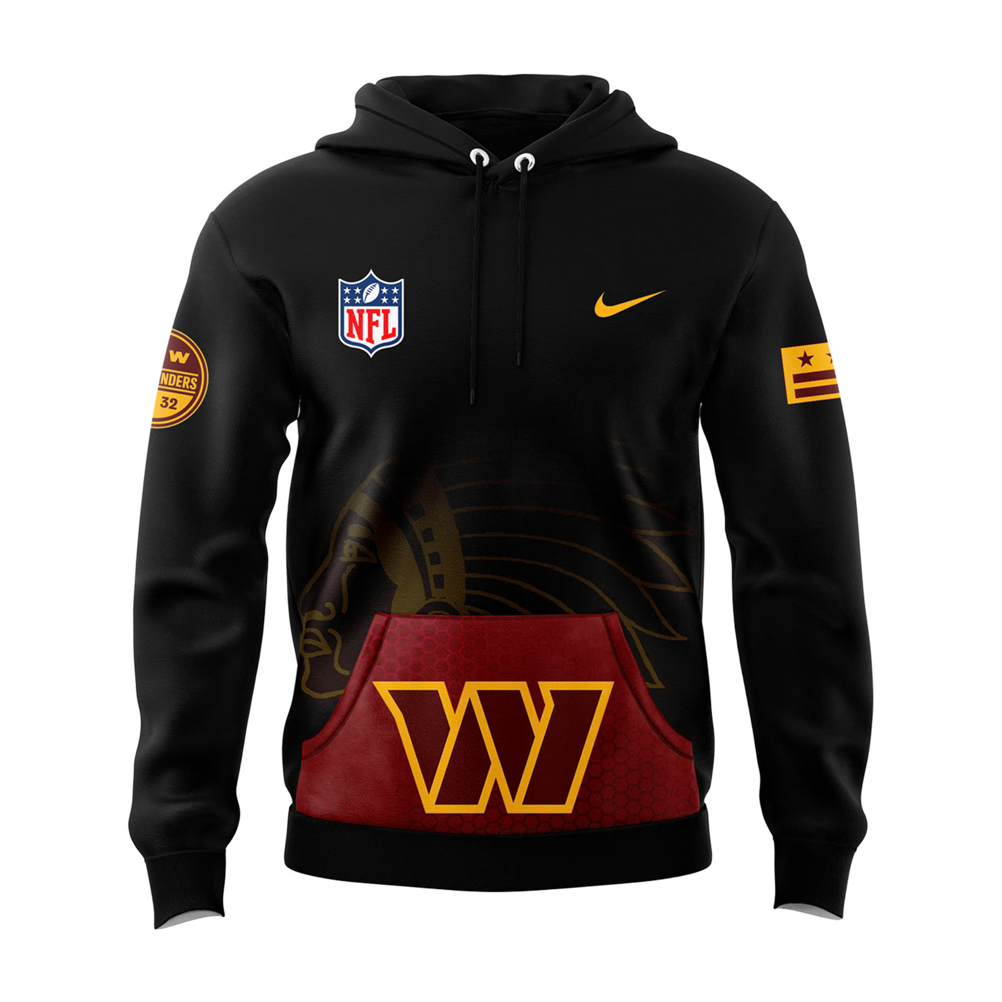 Washington Commanders Alternmate Helmet Pullover Hoodie V2 - Famjoys Washington Commanders Alternmate Helmet Pullover Hoodie V2 - Famjoys