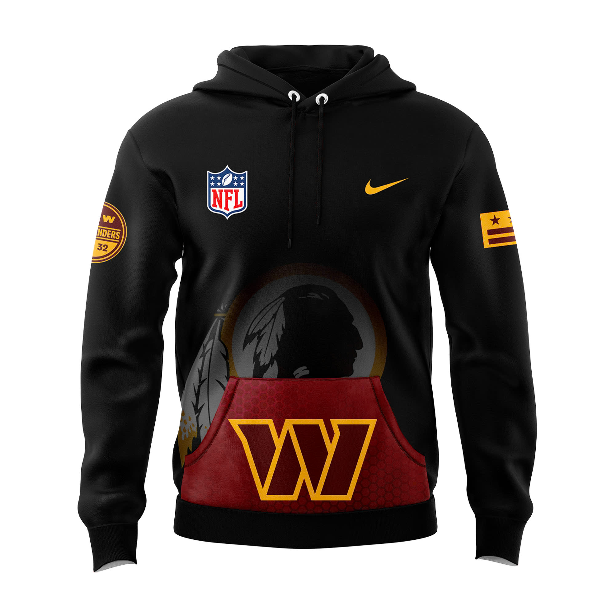 Washington Commanders Alternmate Helmet Pullover Hoodie V3 - Famjoys Washington Commanders Alternmate Helmet Pullover Hoodie V3 - Famjoys