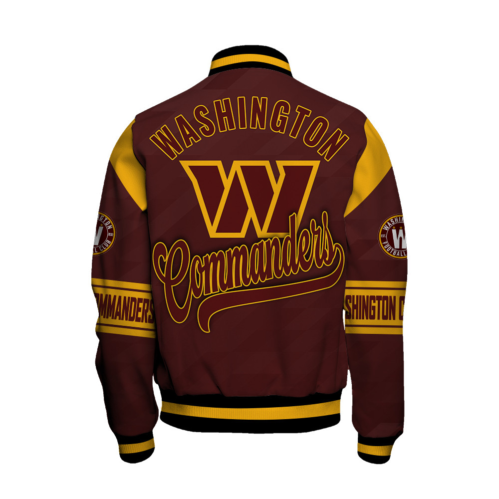 Washington Commanders American Football League Pattern Varsity Jacket SH1 V2 - Famjoys Washington Commanders American Football League Pattern Varsity Jacket SH1 V2 - Famjoys