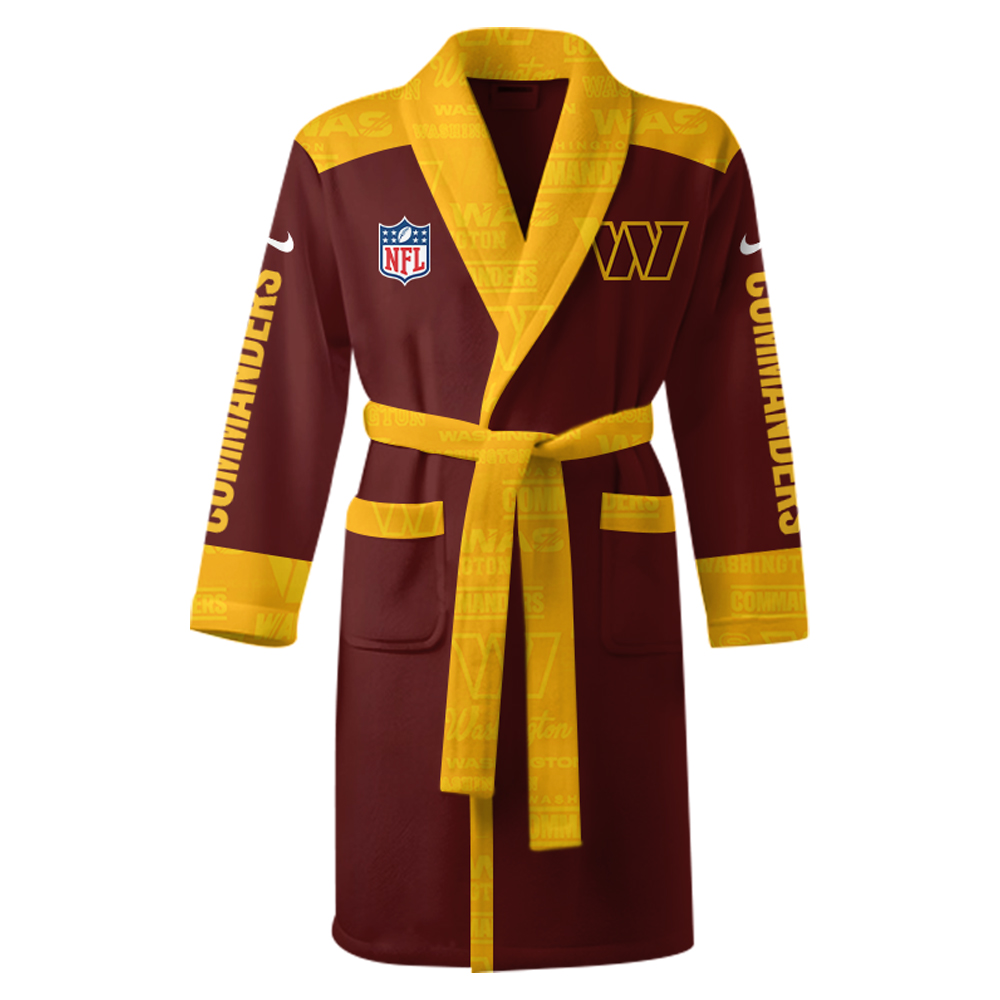 Washington Commanders Bathrobe Luxurious Comfort Meets Sporty Style - Famjoys Washington Commanders Bathrobe Luxurious Comfort Meets Sporty Style - Famjoys