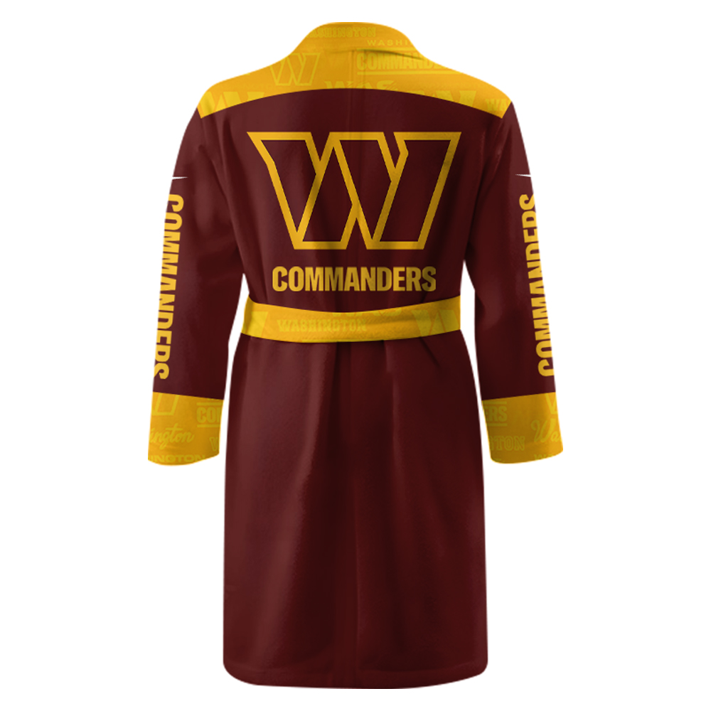 Washington Commanders Bathrobe Luxurious Comfort Meets Sporty Style - Famjoys Washington Commanders Bathrobe Luxurious Comfort Meets Sporty Style - Famjoys