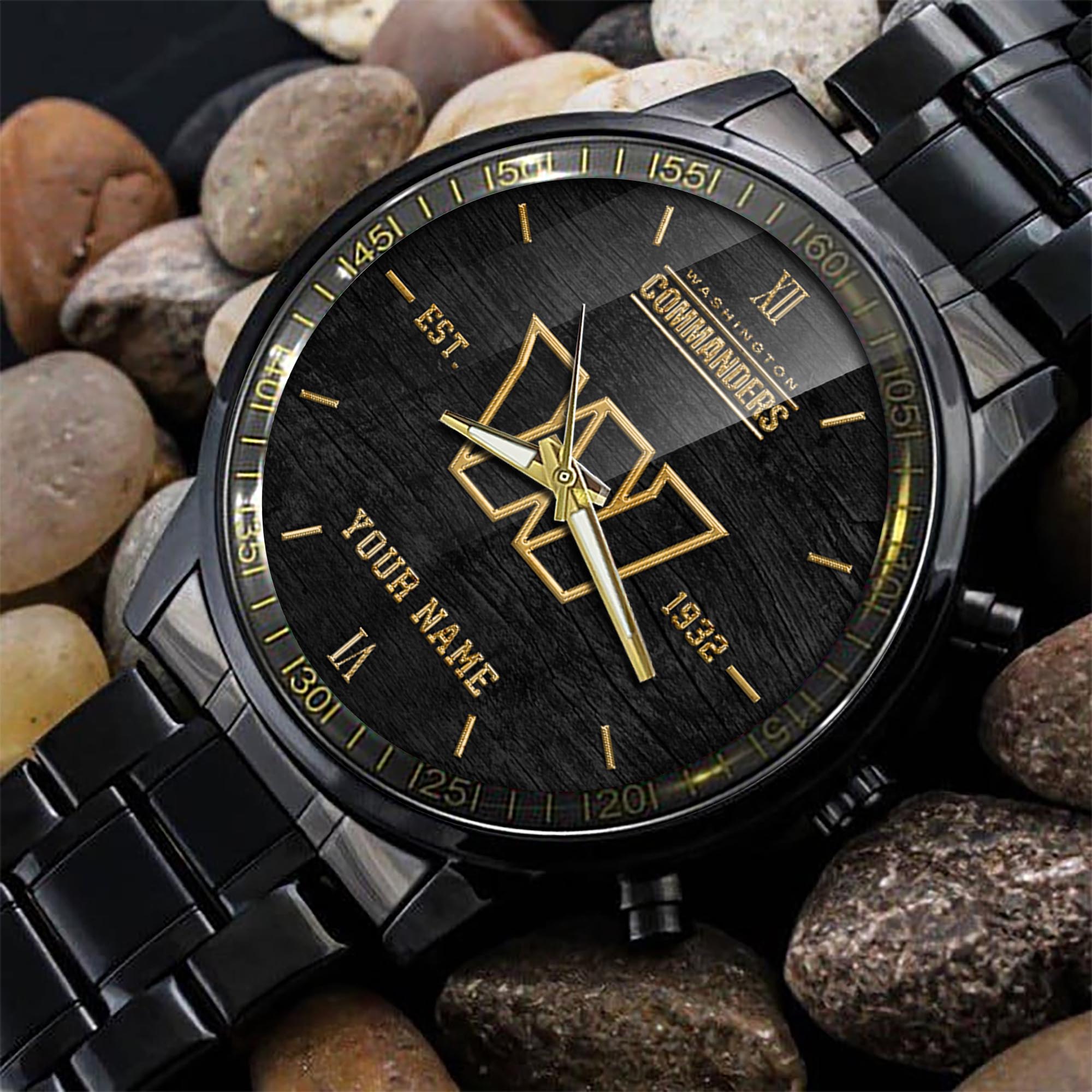 Washington Commanders Black Fashion Sport Black Fashion Watch - Famjoys Washington Commanders Black Fashion Sport Black Fashion Watch - Famjoys