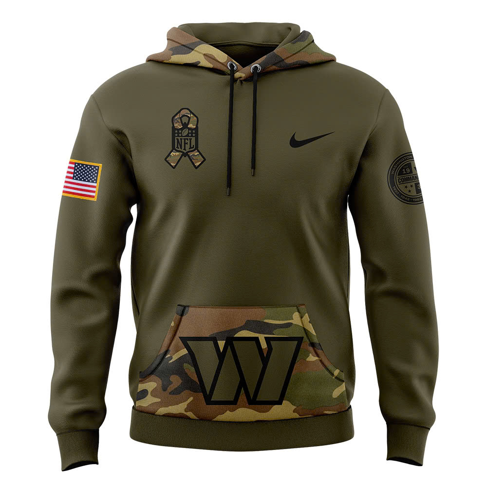 Washington Commanders Camo Salute to Service Club Fleece Pullover Hoodie V3 - Famjoys Washington Commanders Camo Salute to Service Club Fleece Pullover Hoodie V3 - Famjoys
