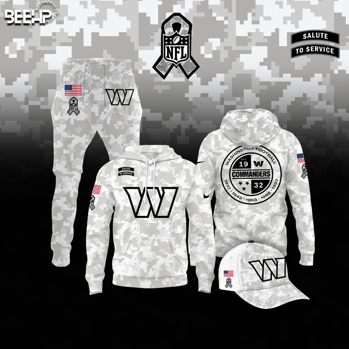 Washington Commanders Camo Salute to Service Combo - Famjoys Washington Commanders Camo Salute to Service Combo - Famjoys