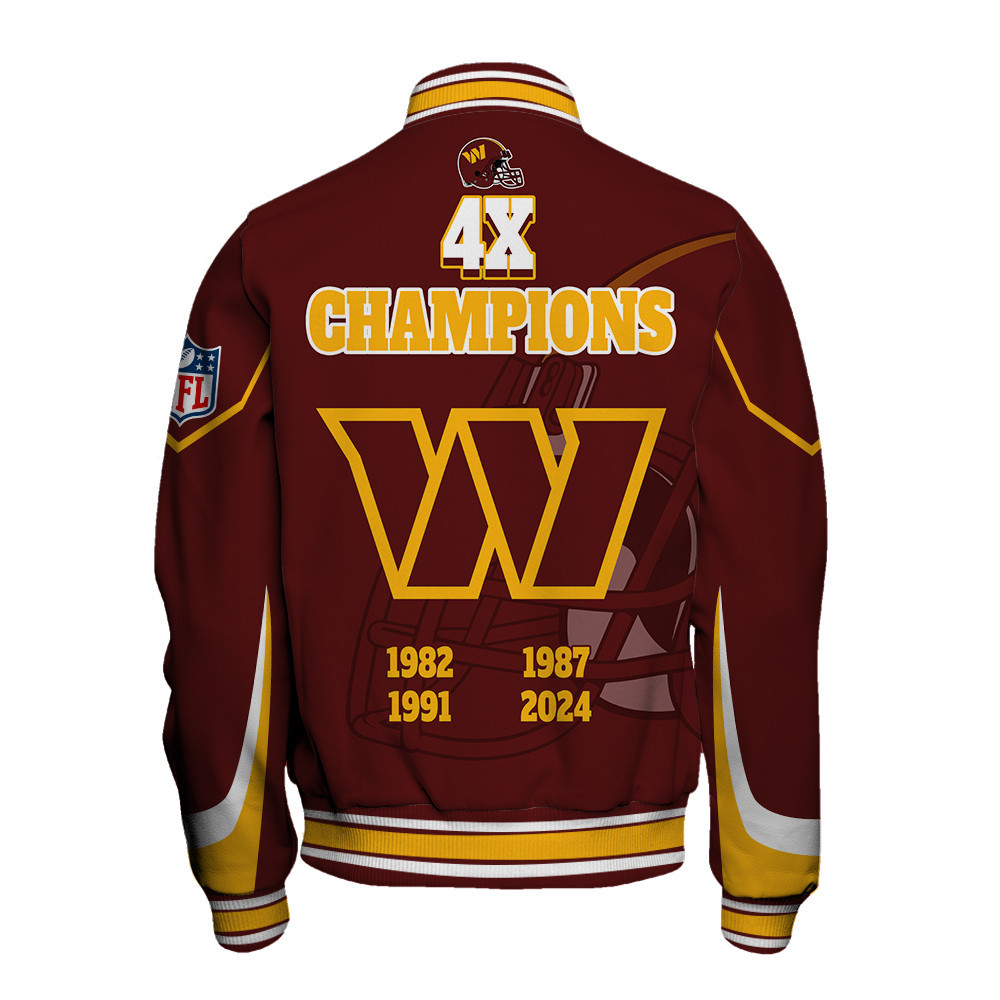 Washington Commanders Conquering The Super Bowl Varsity Jacket - Famjoys Washington Commanders Conquering The Super Bowl Varsity Jacket - Famjoys