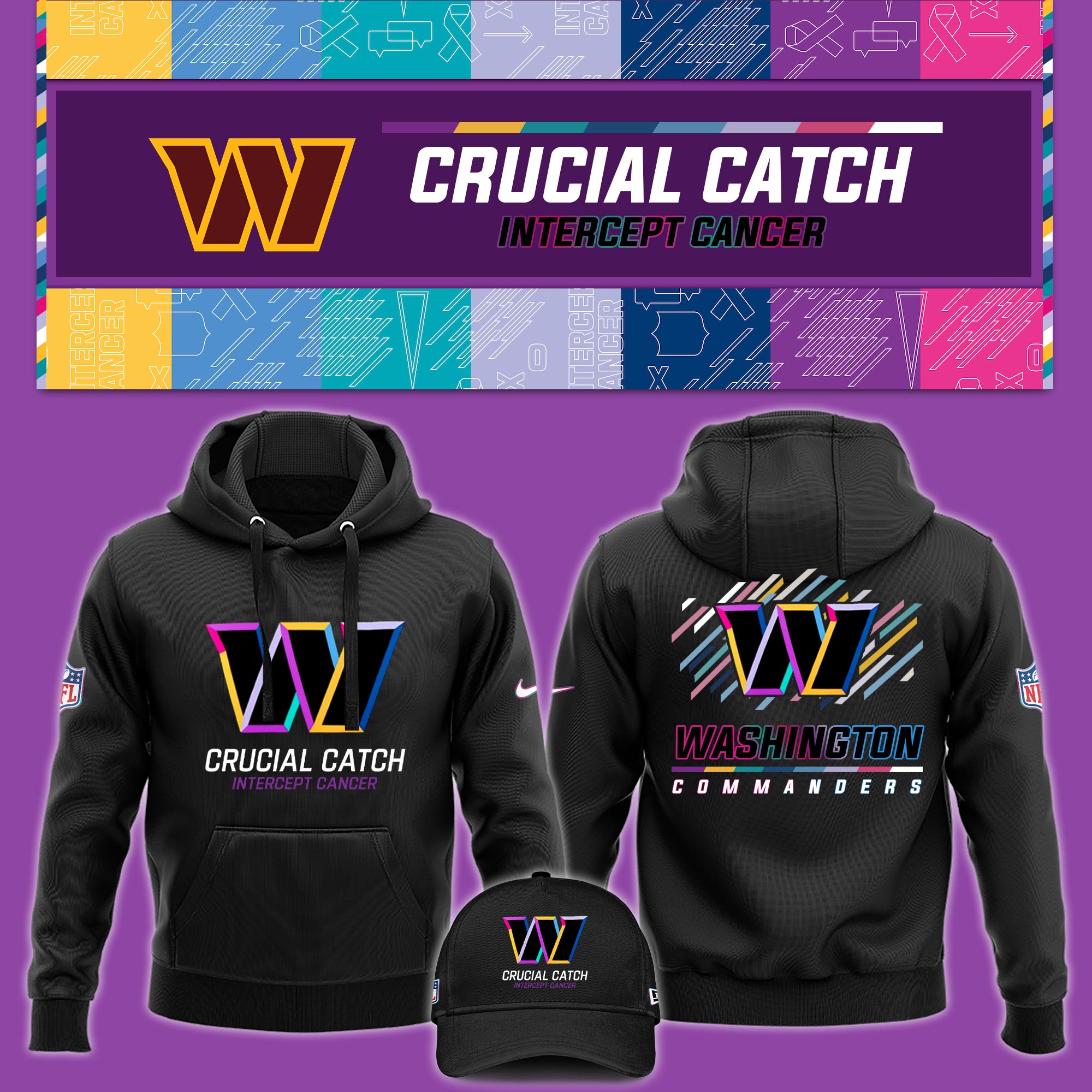 Washington Commanders Crucial Catch Hoodie - Famjoys Washington Commanders Crucial Catch Hoodie - Famjoys