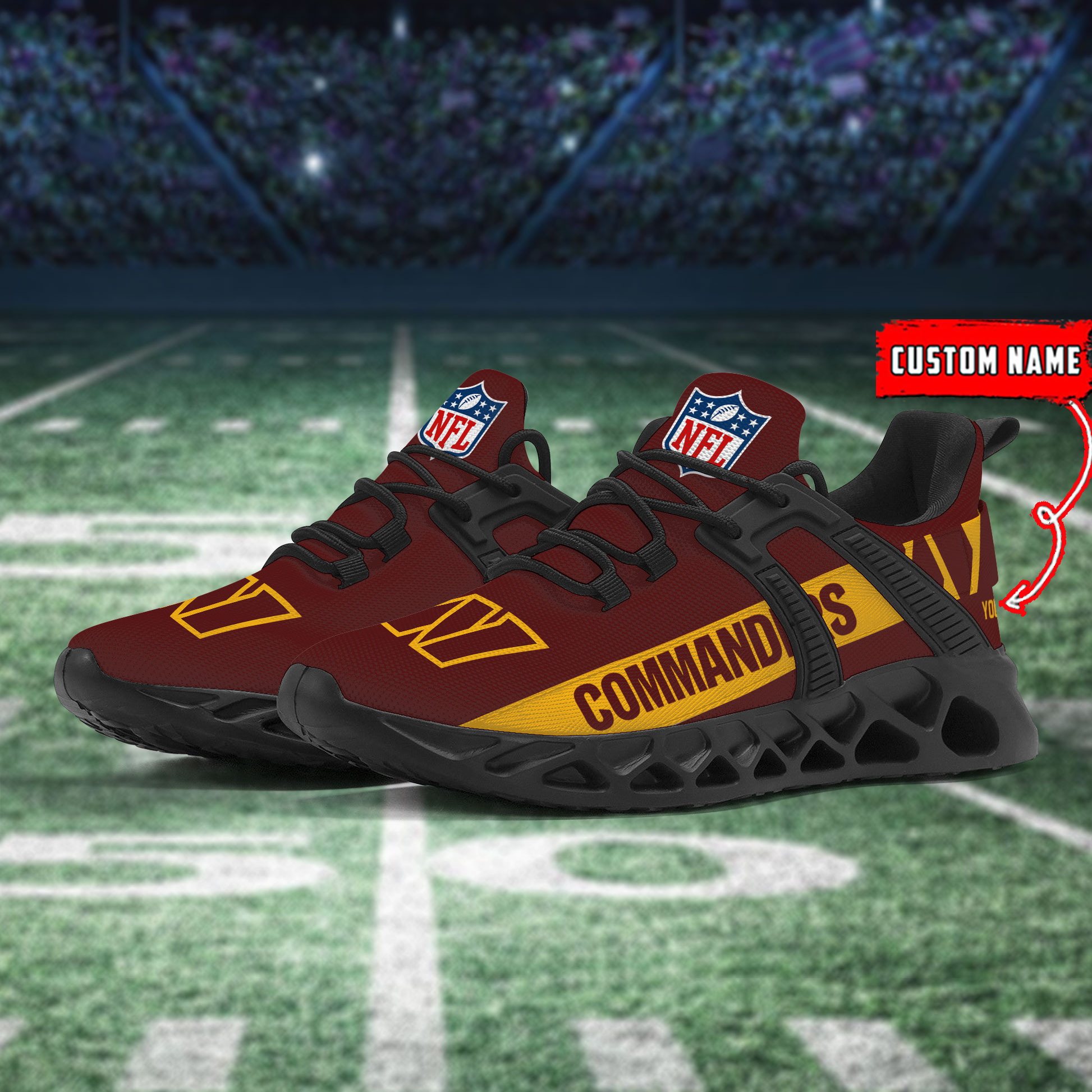 Washington Commanders Football Team Sport Sneakers - Famjoys Washington Commanders Football Team Sport Sneakers - Famjoys