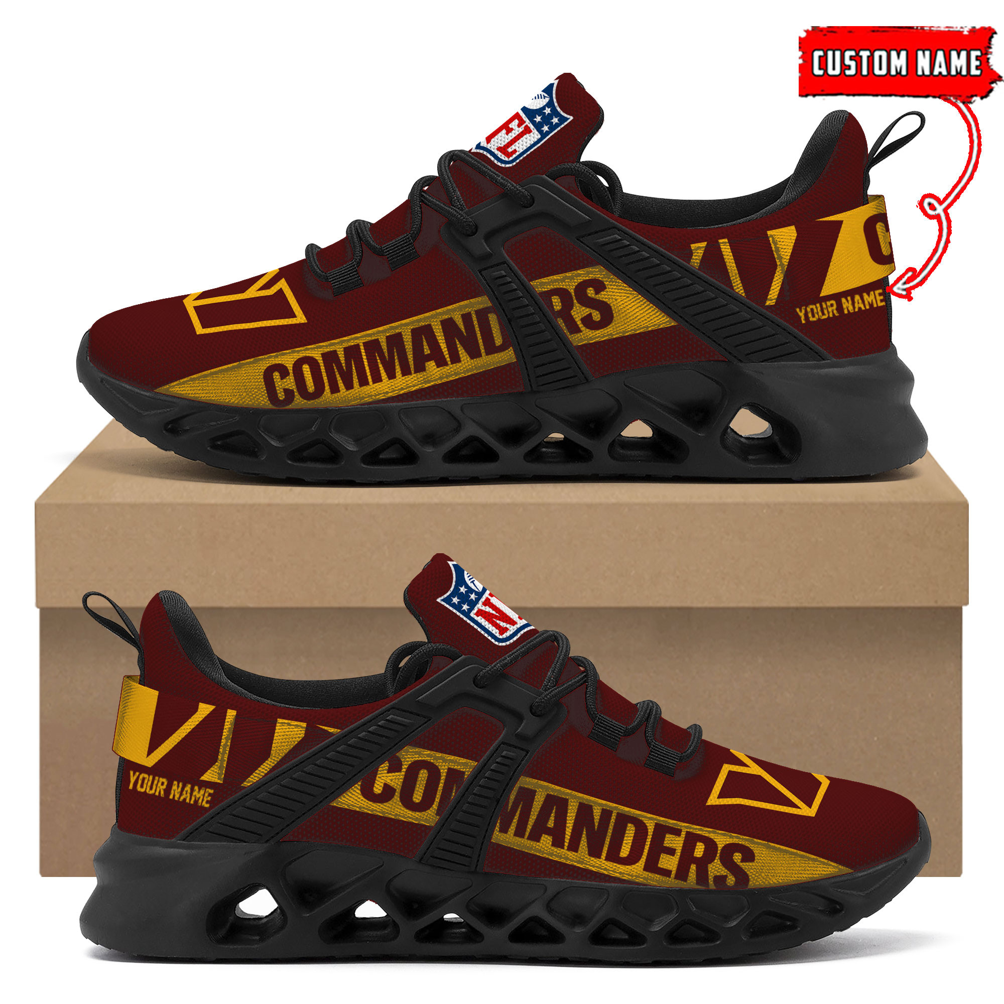 Washington Commanders Football Team Sport Sneakers - Famjoys Washington Commanders Football Team Sport Sneakers - Famjoys