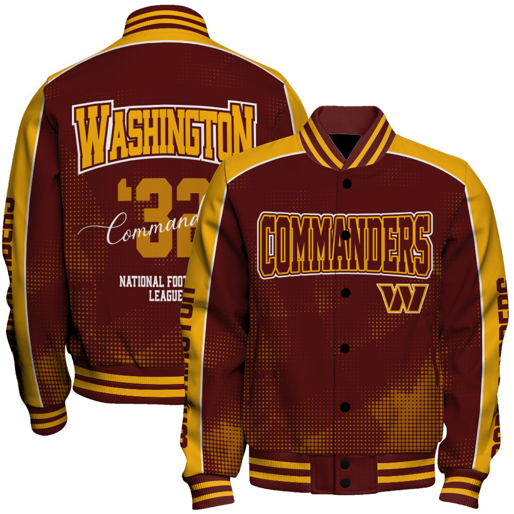 Washington Commanders - Heart Beats In Unison Unisex Varsity Jacket - Famjoys Washington Commanders - Heart Beats In Unison Unisex Varsity Jacket - Famjoys