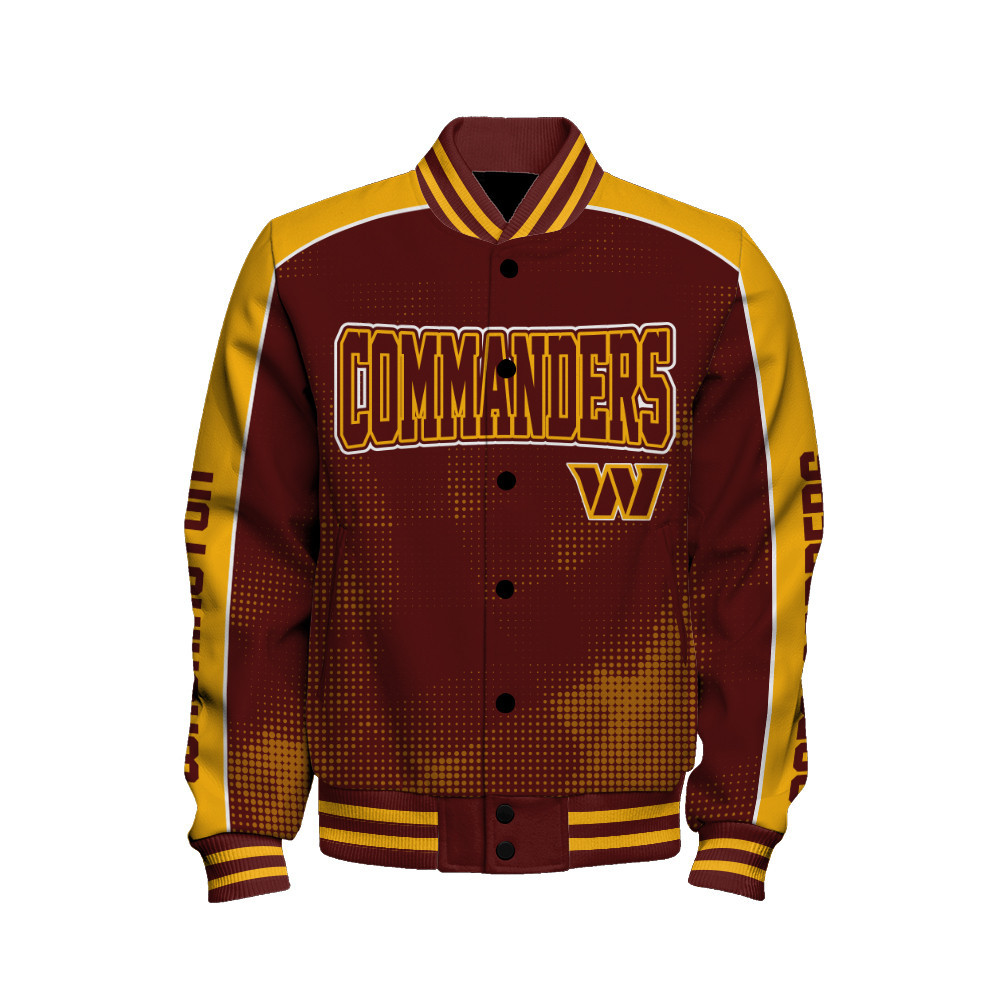 Washington Commanders - Heart Beats In Unison Unisex Varsity Jacket - Famjoys Washington Commanders - Heart Beats In Unison Unisex Varsity Jacket - Famjoys