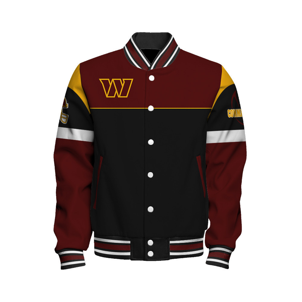 Washington Commanders National Football League - Feel The Power Unisex Varsity Jacket - Famjoys Washington Commanders National Football League - Feel The Power Unisex Varsity Jacket - Famjoys
