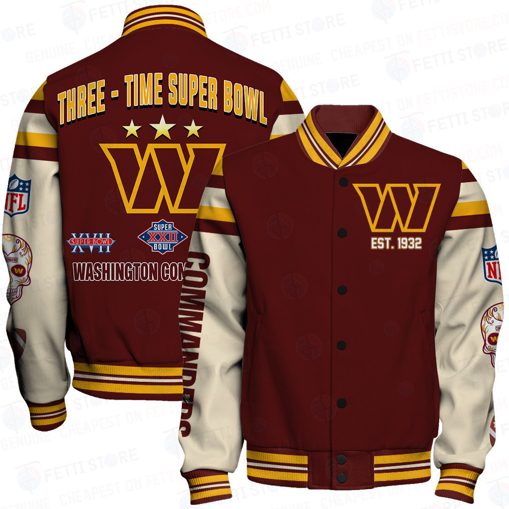 Washington Commanders National Football League Print Varsity Jacket SFAT V2 - Famjoys Washington Commanders National Football League Print Varsity Jacket SFAT V2 - Famjoys