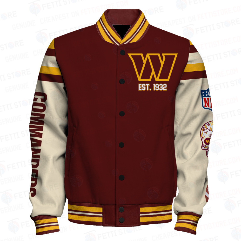 Washington Commanders National Football League Print Varsity Jacket SFAT V2 - Famjoys Washington Commanders National Football League Print Varsity Jacket SFAT V2 - Famjoys