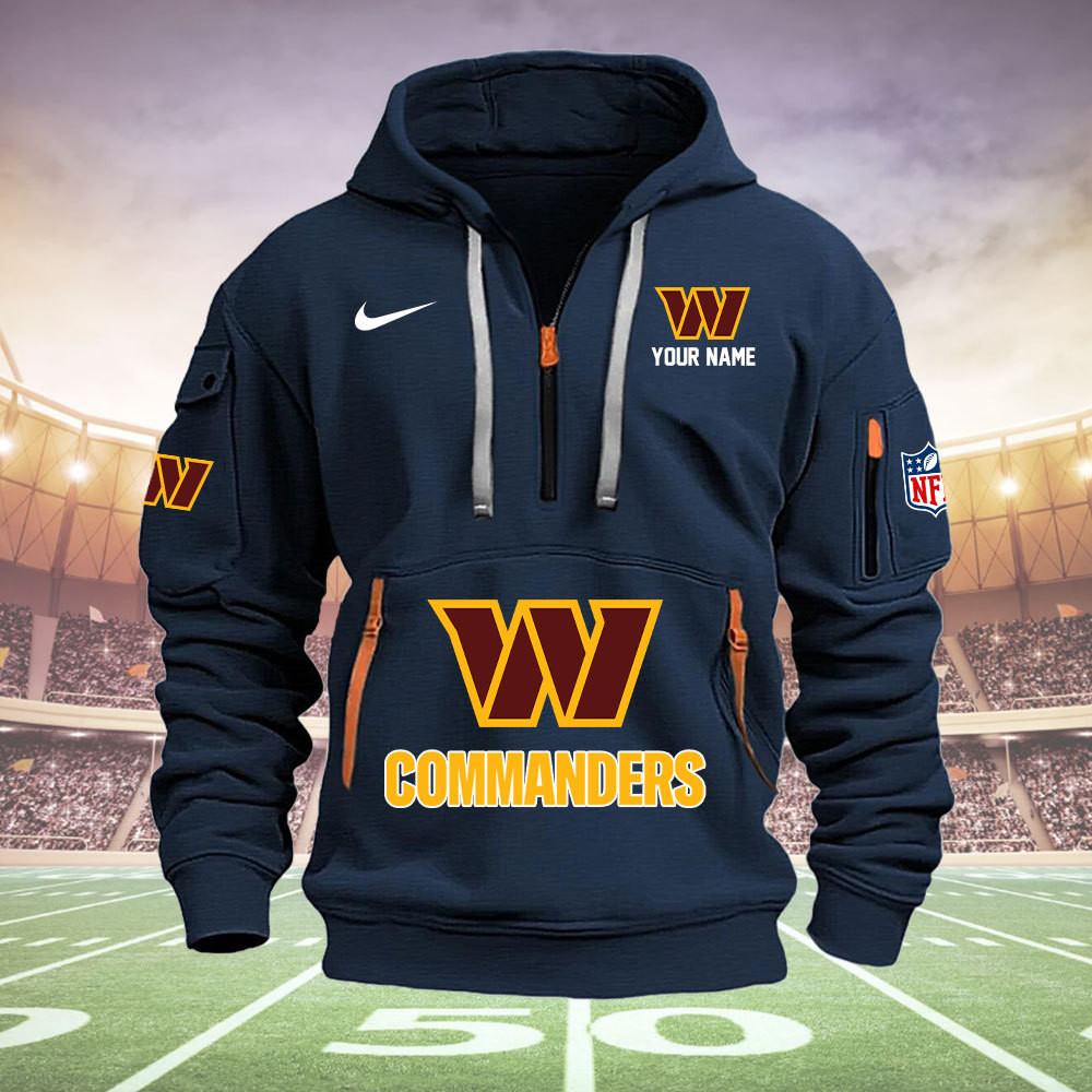 Washington Commanders New Personalized Quarter Zip Hoodie AZBTQZH000031 - Famjoys Washington Commanders New Personalized Quarter Zip Hoodie AZBTQZH000031 - Famjoys