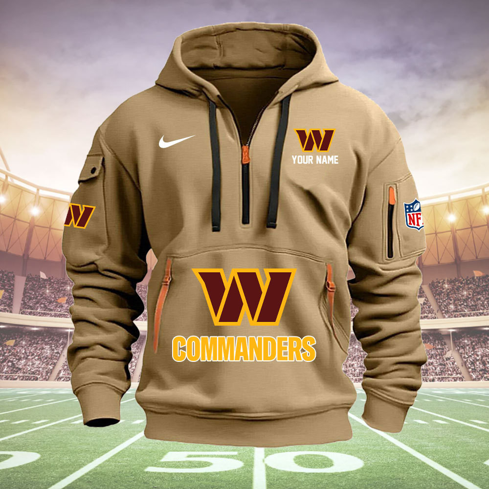 Washington Commanders New Personalized Quarter Zip Hoodie AZBTQZH000031 - Famjoys Washington Commanders New Personalized Quarter Zip Hoodie AZBTQZH000031 - Famjoys