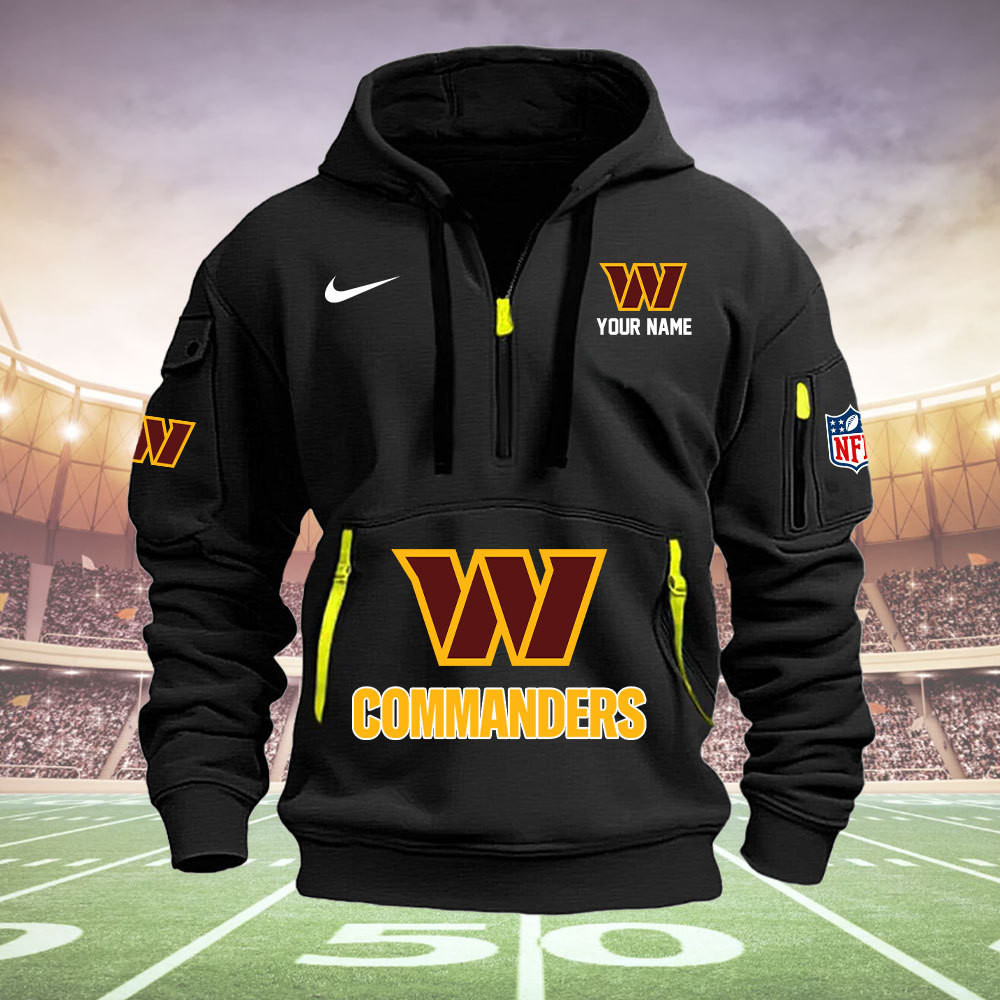 Washington Commanders New Personalized Quarter Zip Hoodie AZBTQZH000031 - Famjoys Washington Commanders New Personalized Quarter Zip Hoodie AZBTQZH000031 - Famjoys