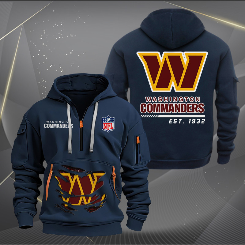Washington Commanders New Personalized Quarter Zip Hoodie AZBTQZH000126 - Famjoys Washington Commanders New Personalized Quarter Zip Hoodie AZBTQZH000126 - Famjoys