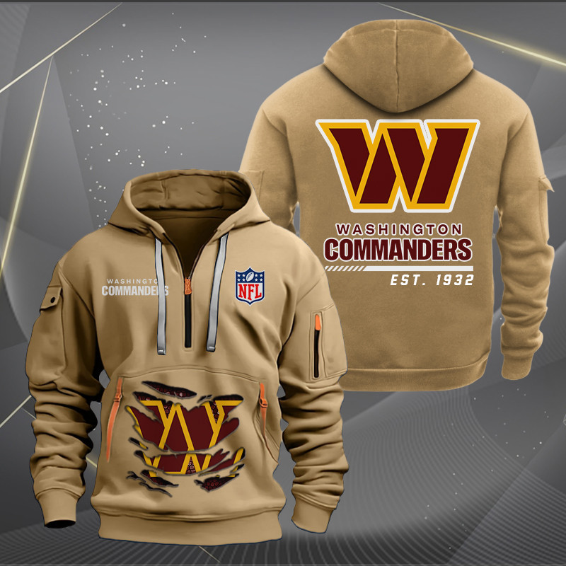 Washington Commanders New Personalized Quarter Zip Hoodie AZBTQZH000126 - Famjoys Washington Commanders New Personalized Quarter Zip Hoodie AZBTQZH000126 - Famjoys